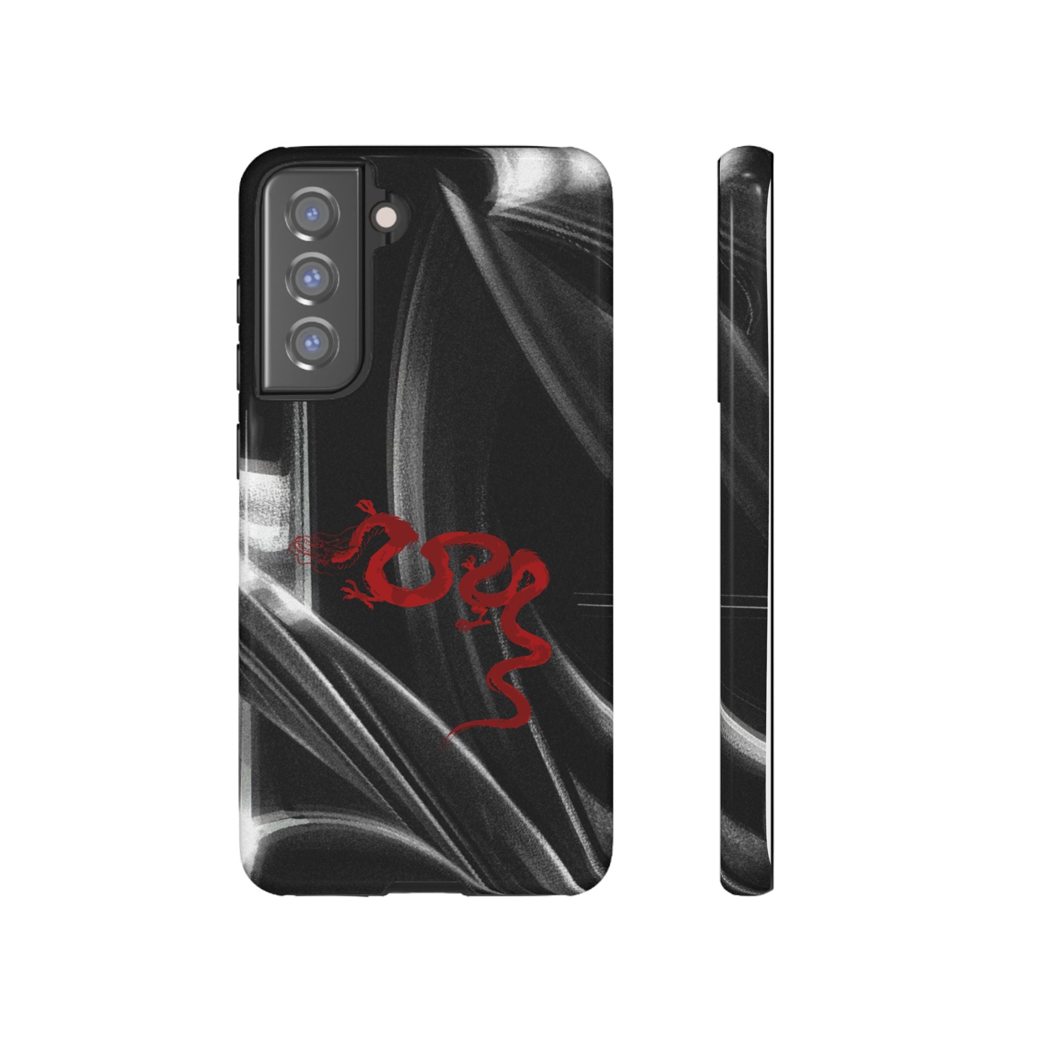 Phone Case — Black Abstract Smoke Design