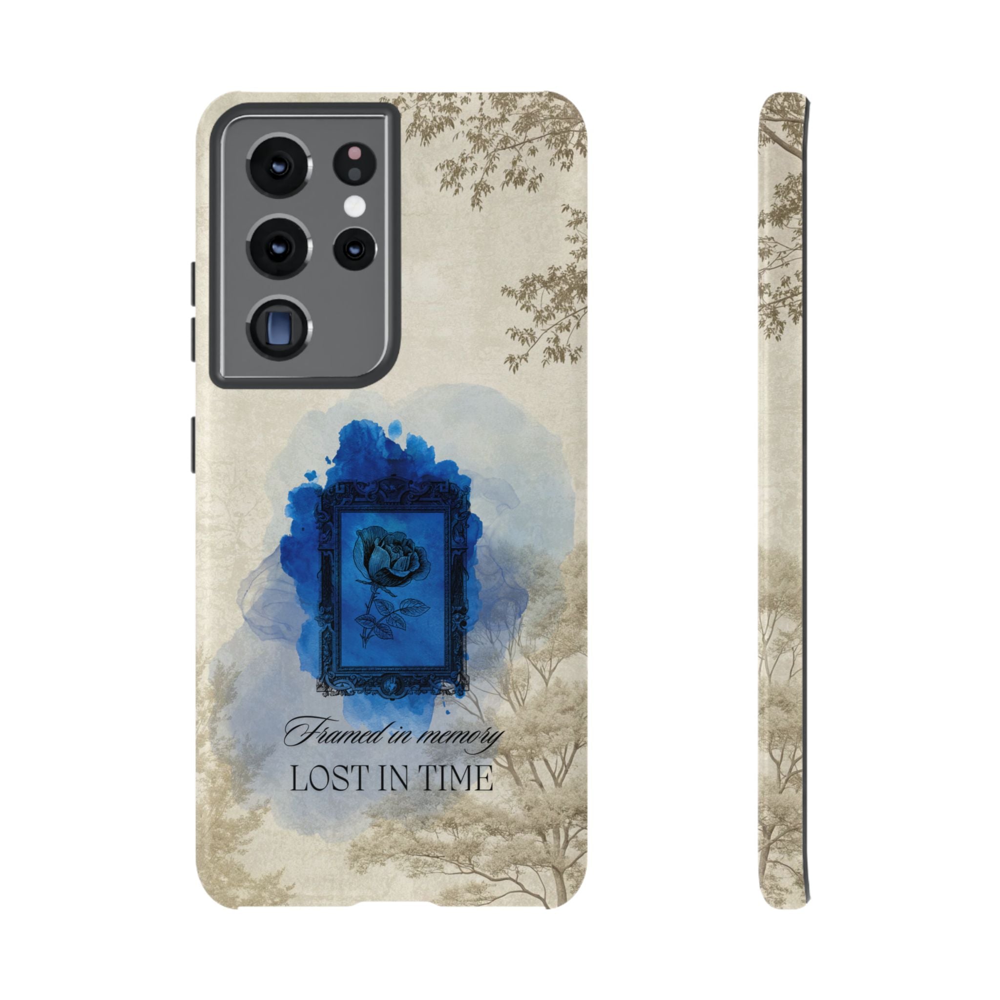 Vintage Blue Rose Phone Case – "Lost in Time" Protective Cover