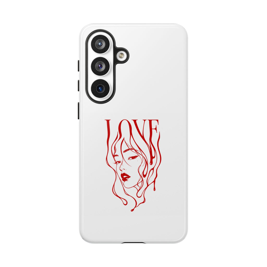 Red Line Art 'Love' Face Design - Tough Case