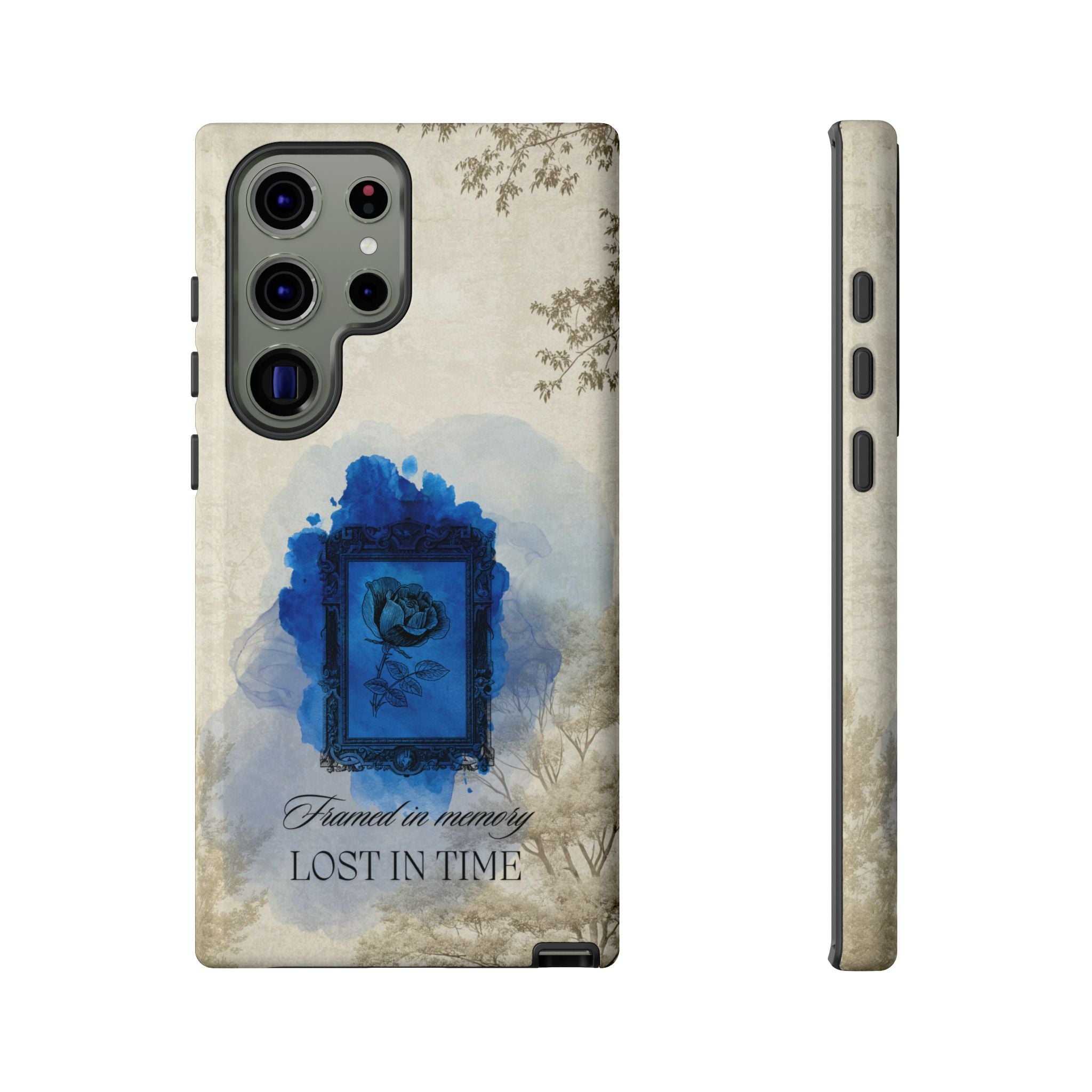 Vintage Blue Rose Phone Case – "Lost in Time" Protective Cover