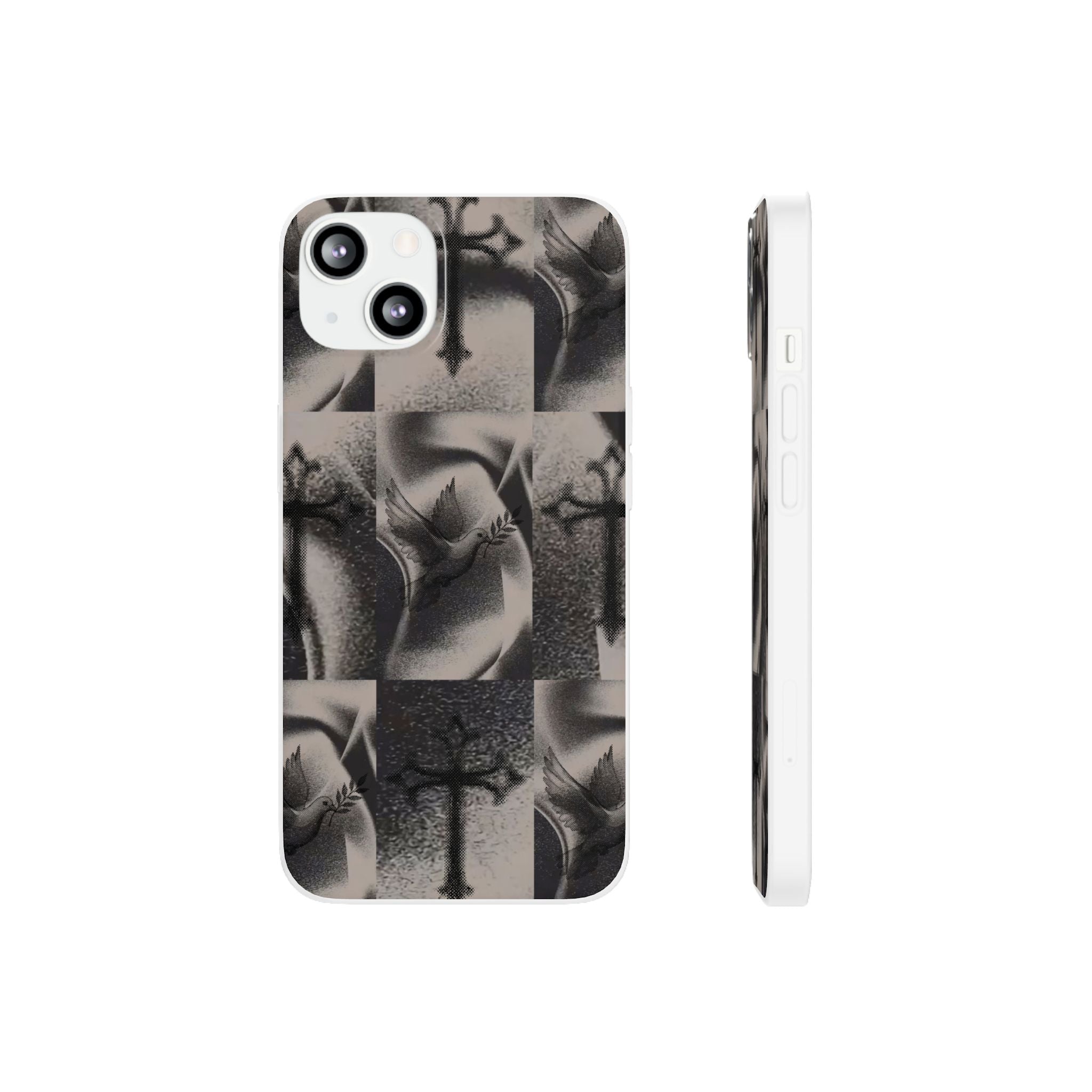 Phone Case — Dove & Cross Checkerboard Design