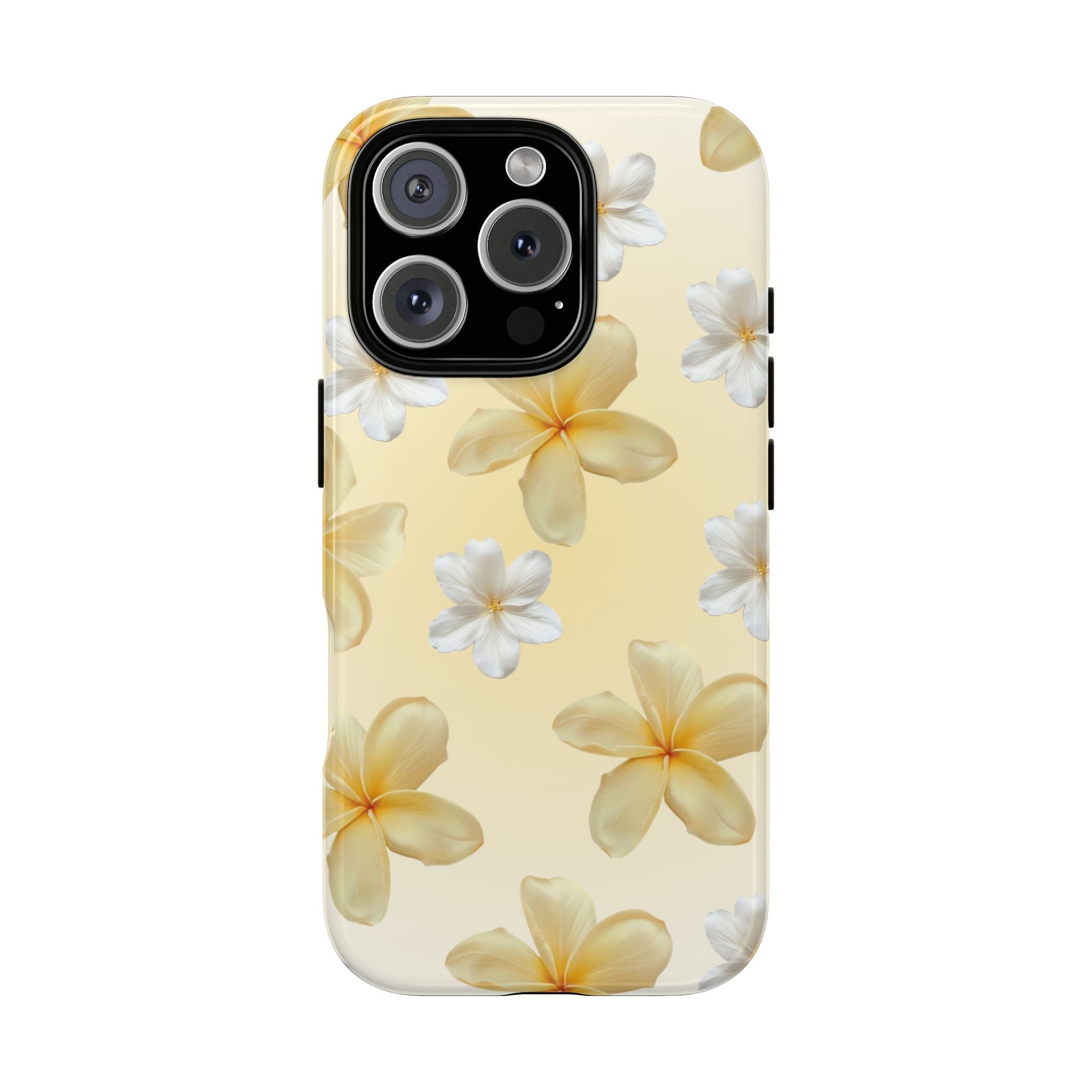 Plumeria Floral Tough Phone Case — Yellow Tropical Protection