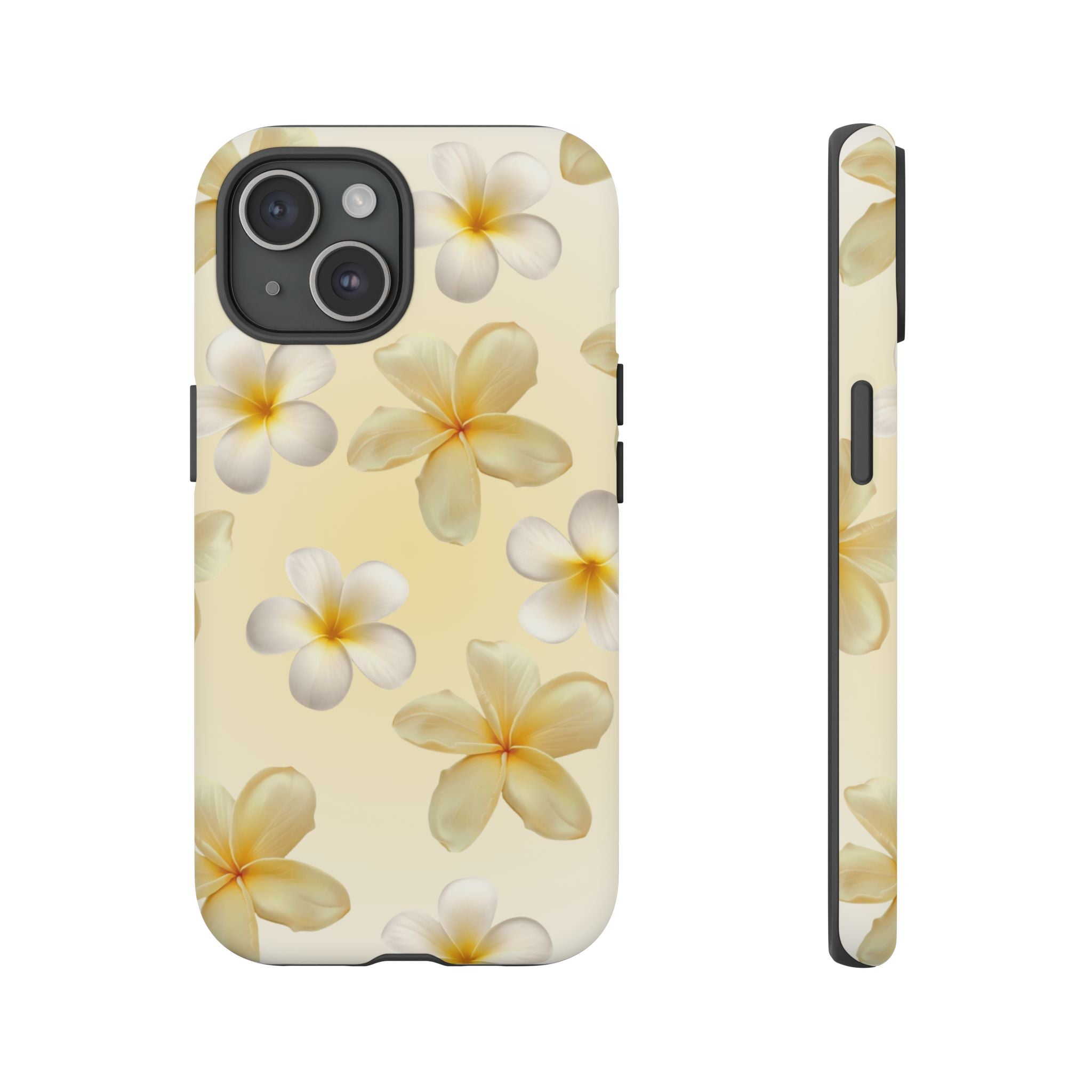 Plumeria Floral Phone Case — Tropical Yellow Hard Phone Cover