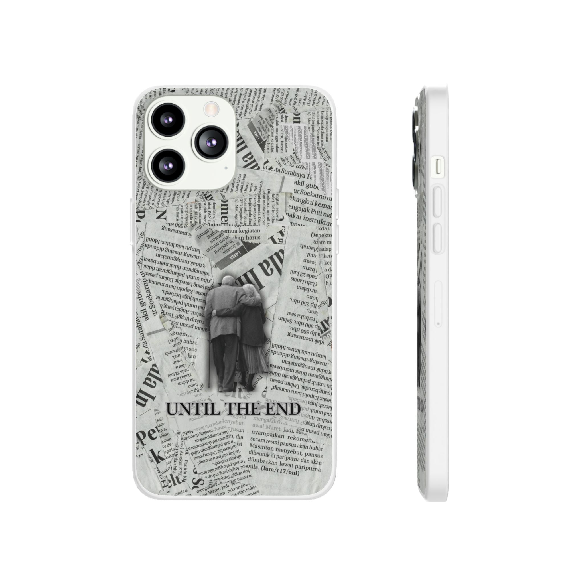 Newspaper Collage 'Until The End' Phone Case - Romantic Vintage iPhone Cover