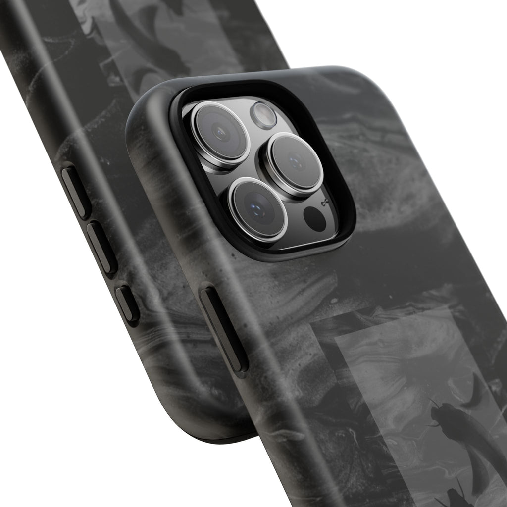 Koi Yin-Yang Marble Phone Case – Black Smoky Art Protection