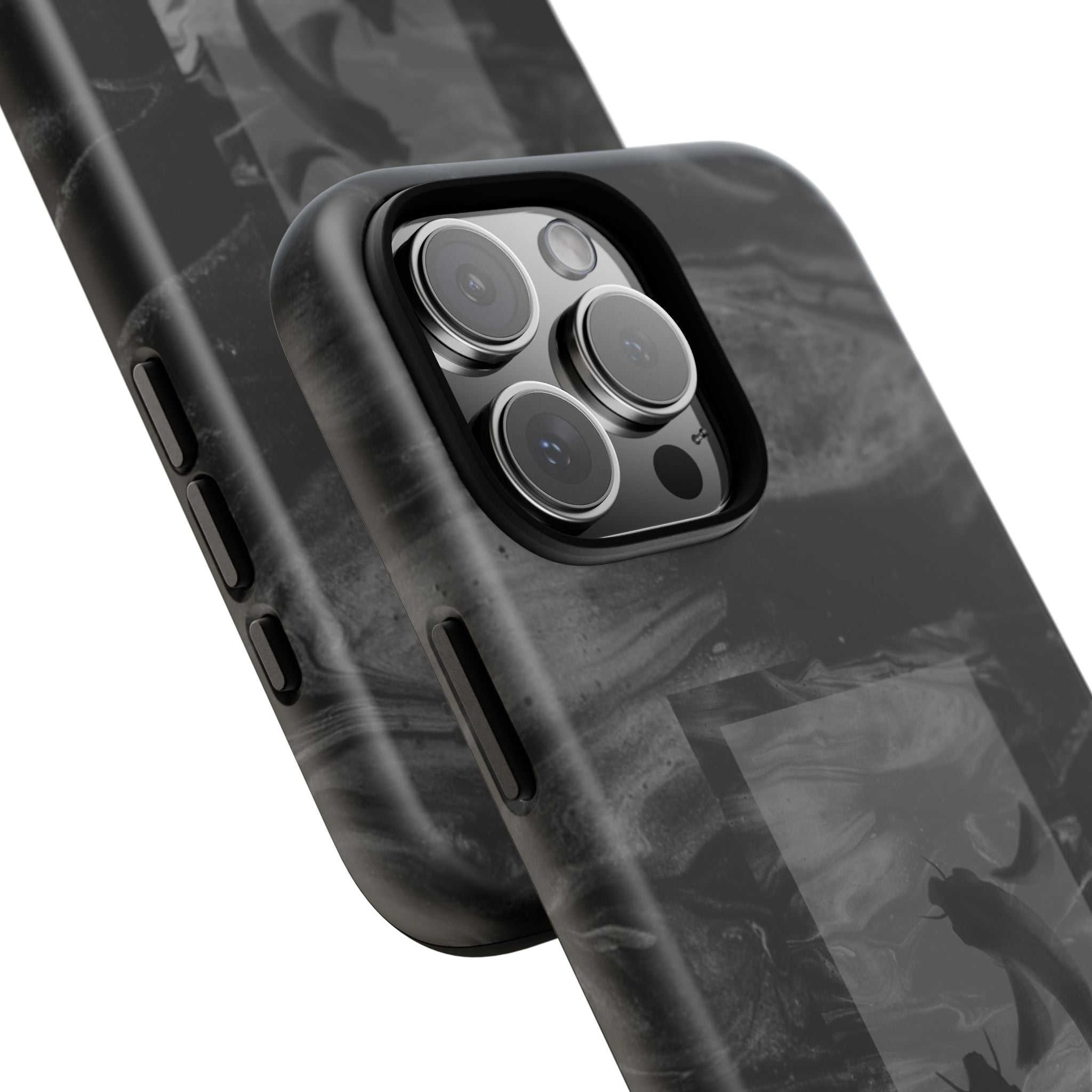 Koi Yin-Yang Marble Phone Case – Black Smoky Art Protection