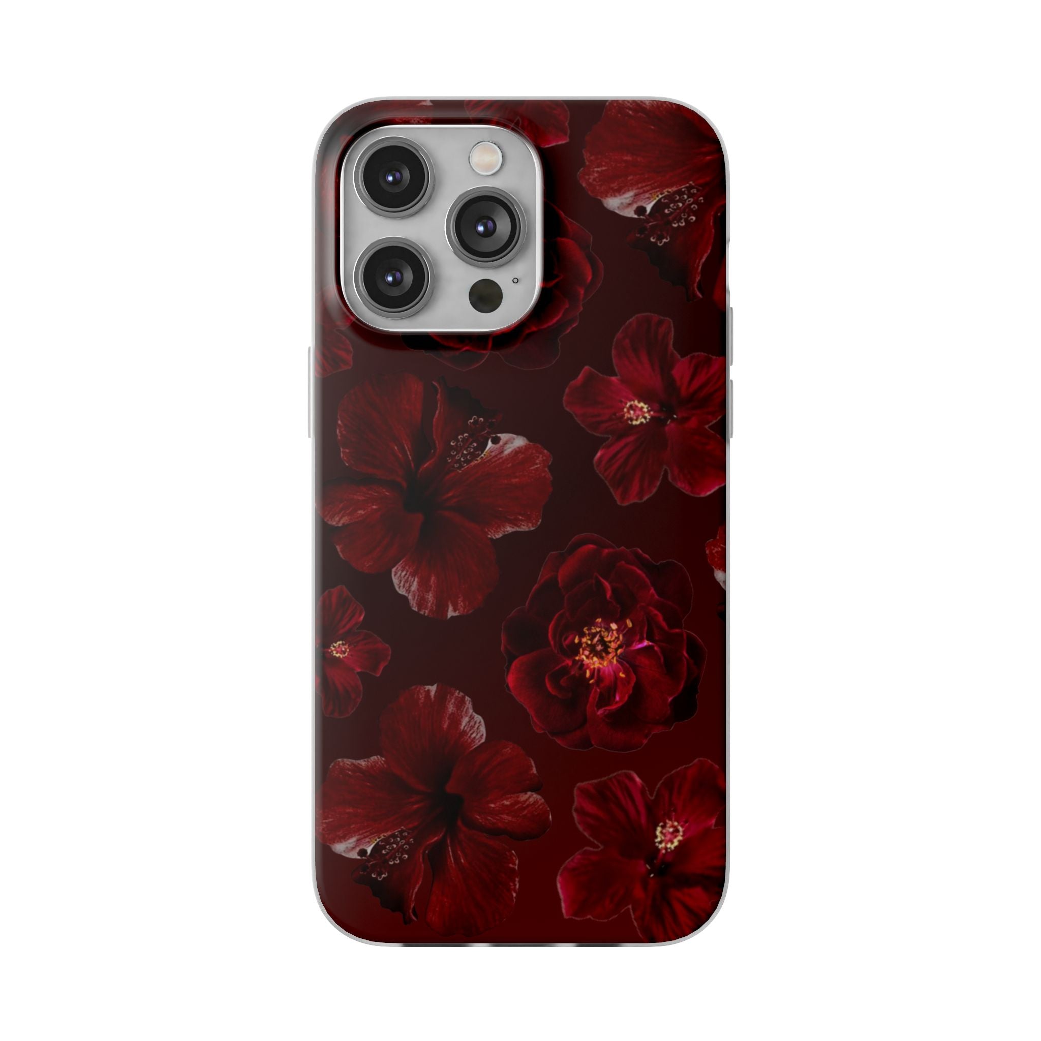 Red Floral Flexi Case — Dark Rose Phone Case