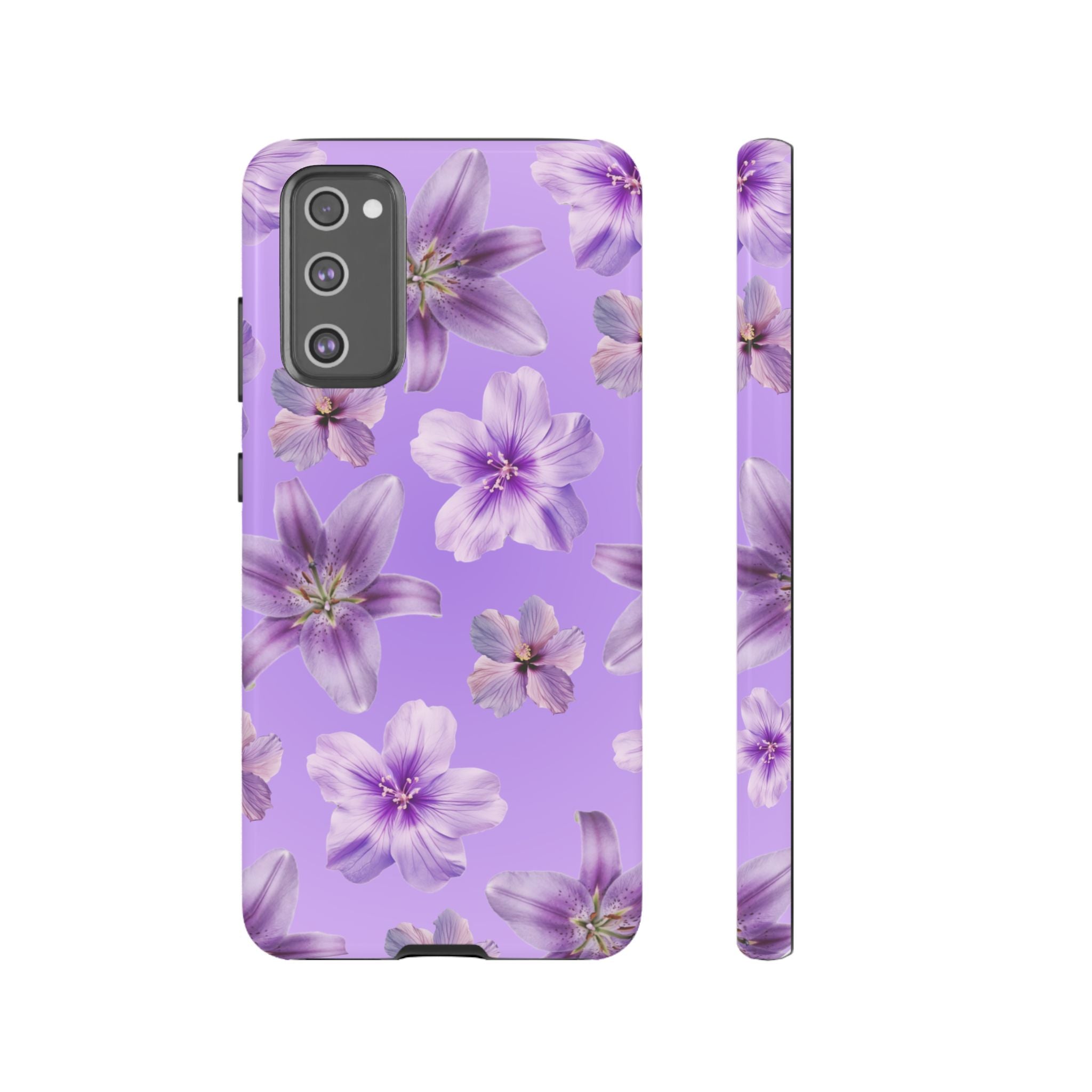 Floral Lavender Tough Phone Case – Purple Blossom Protective Cover