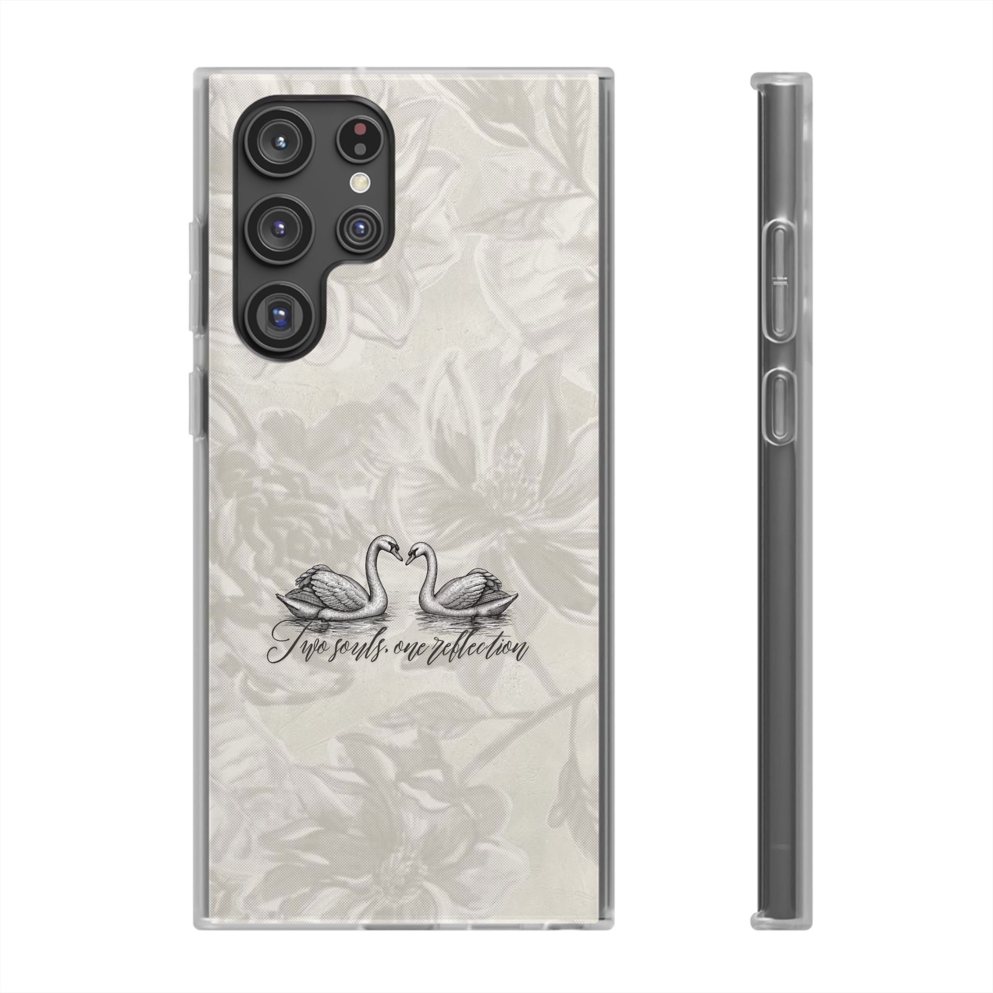 Swan Reflection Floral Phone Case