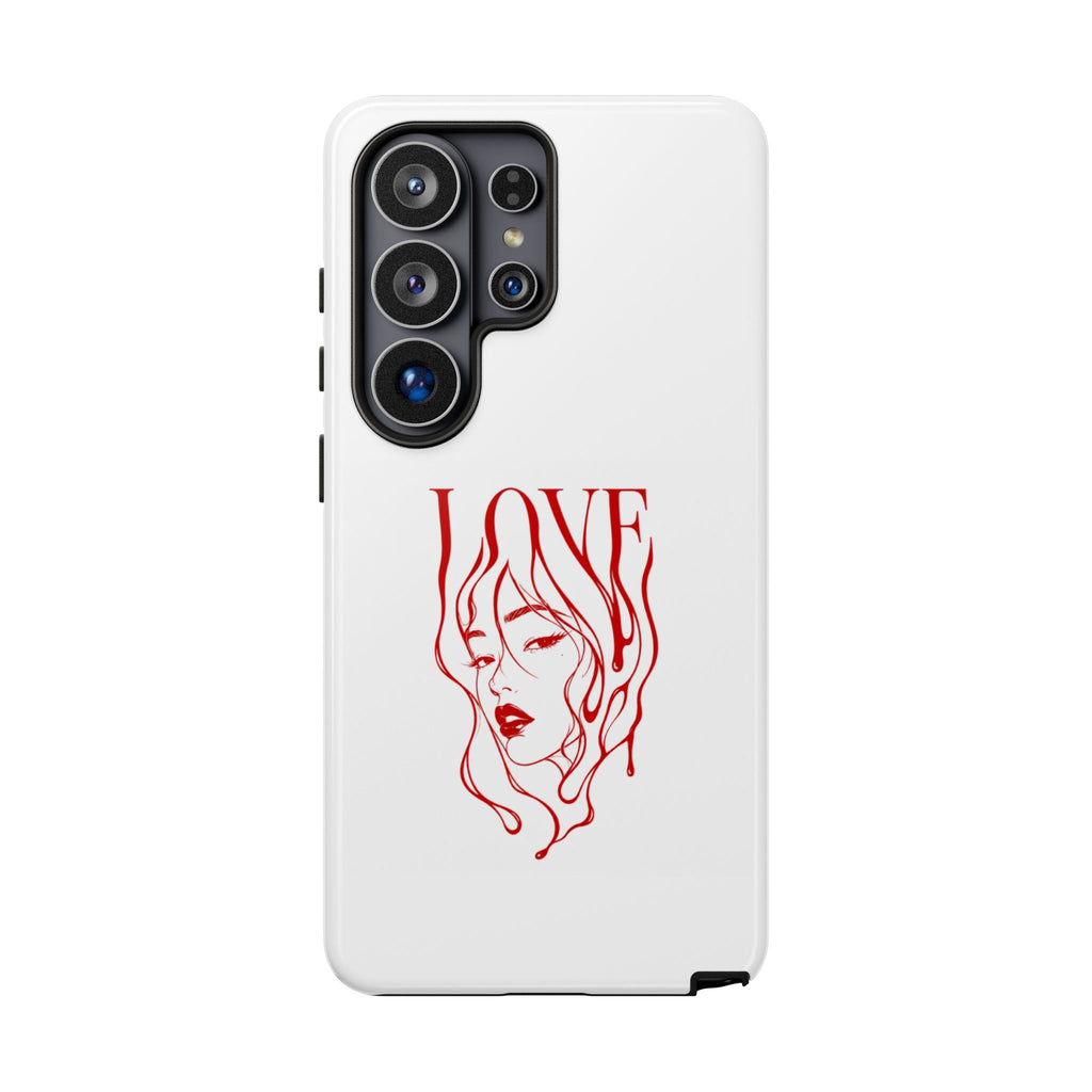 Red Line Art 'Love' Face Design - Tough Case