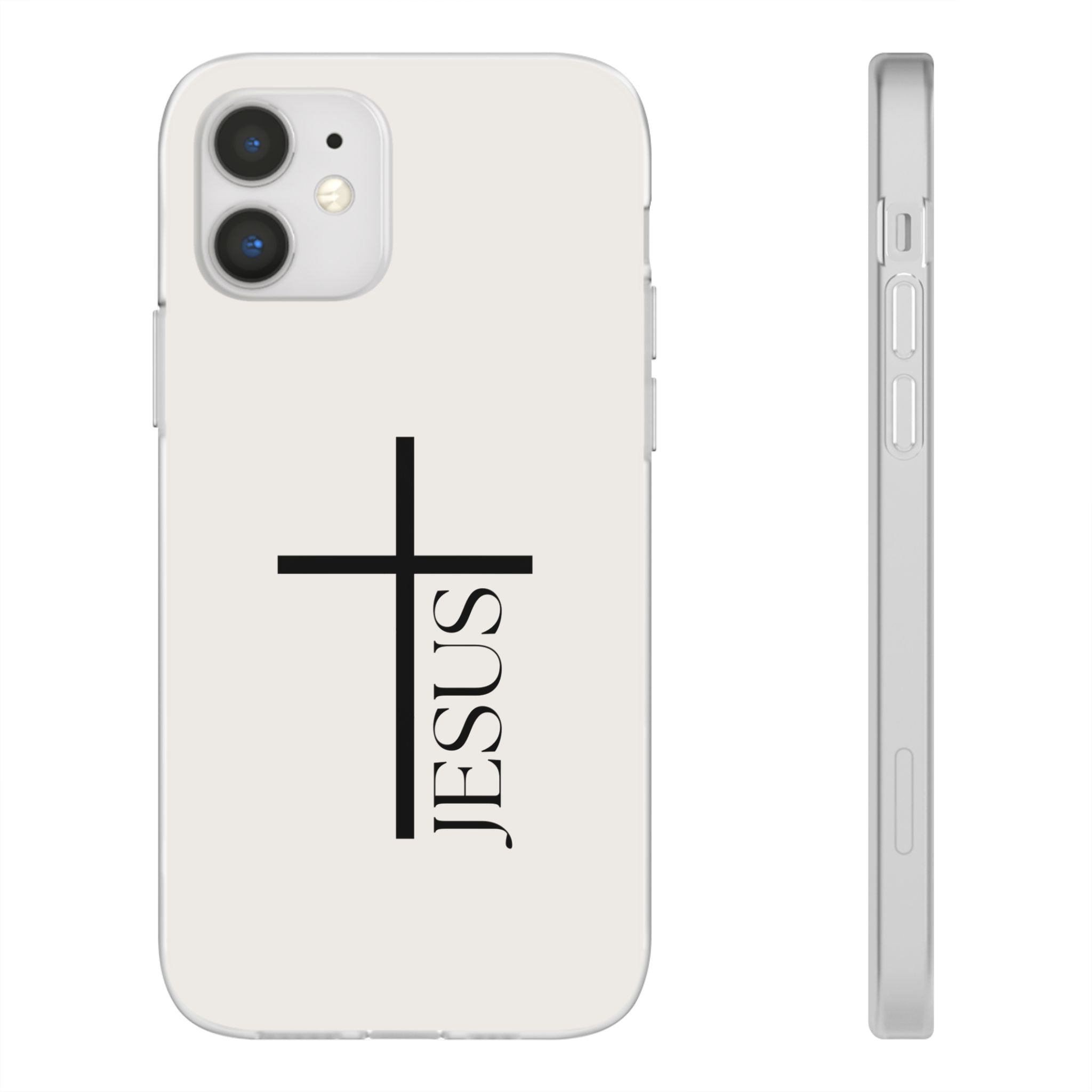 Christian Cross Phone Case - JESUS Vertical Minimalist iPhone Cover