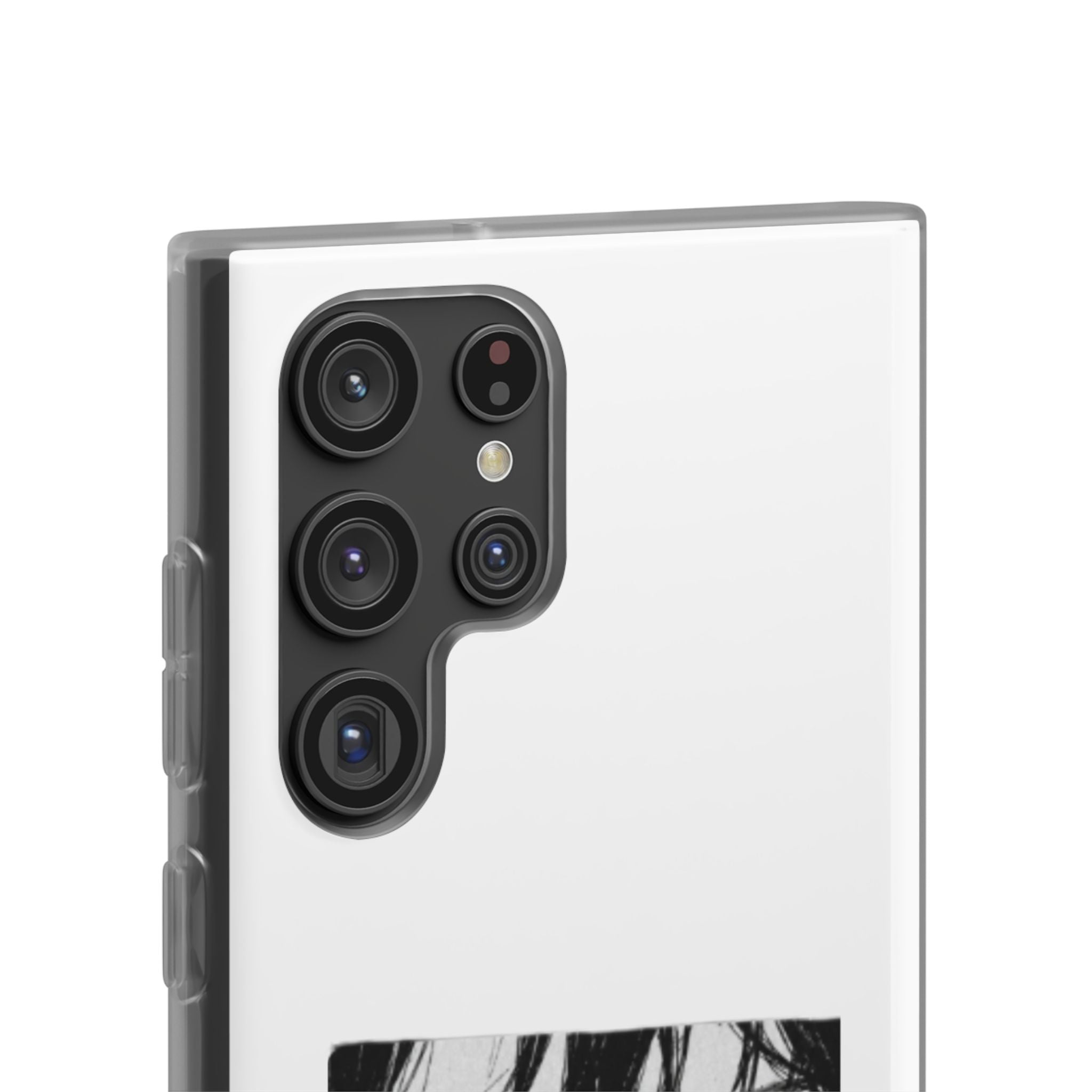 Anime Eyes Illustration Phone Case - Moody Black & White Flexi Case