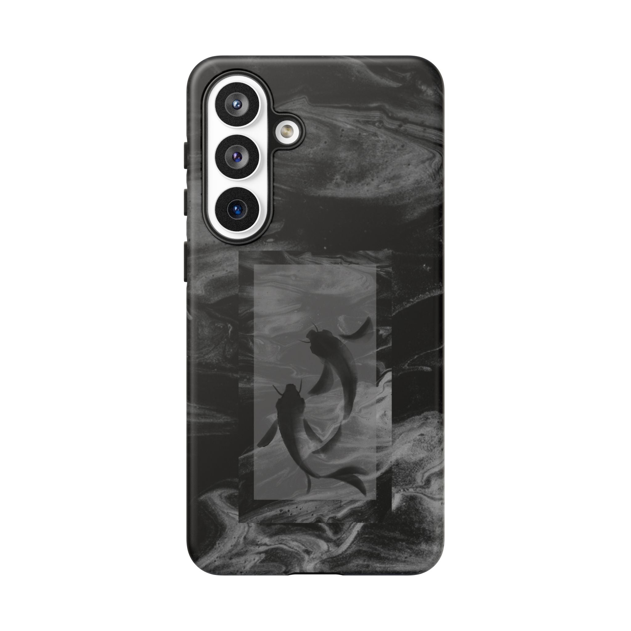 Koi Yin-Yang Marble Phone Case – Black Smoky Art Protection