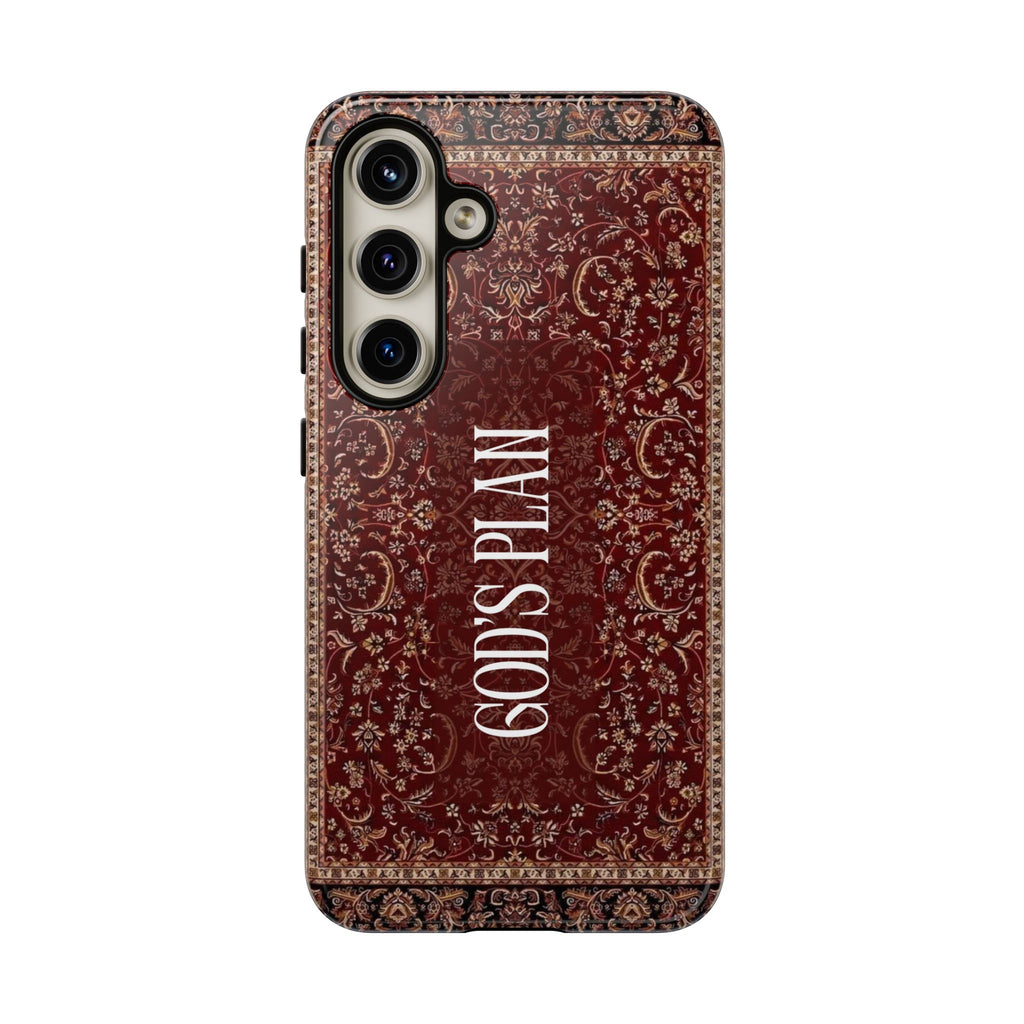 God's Plan — Vintage Tapestry Christian Tough Phone Case | Boho Faith Cover