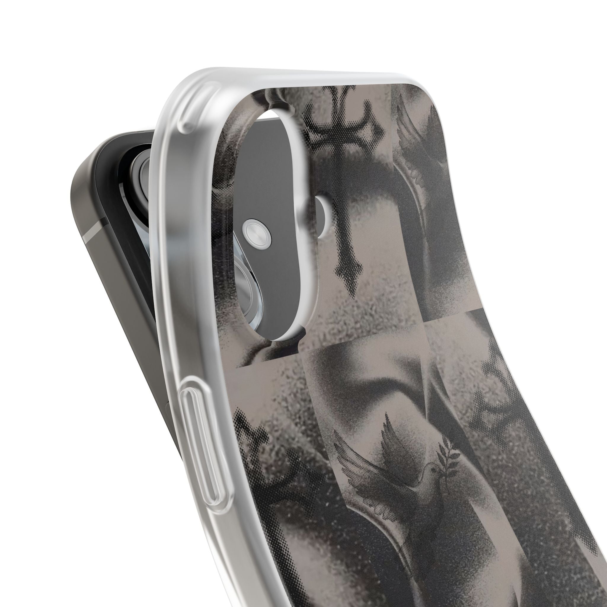 Phone Case — Dove & Cross Checkerboard Design