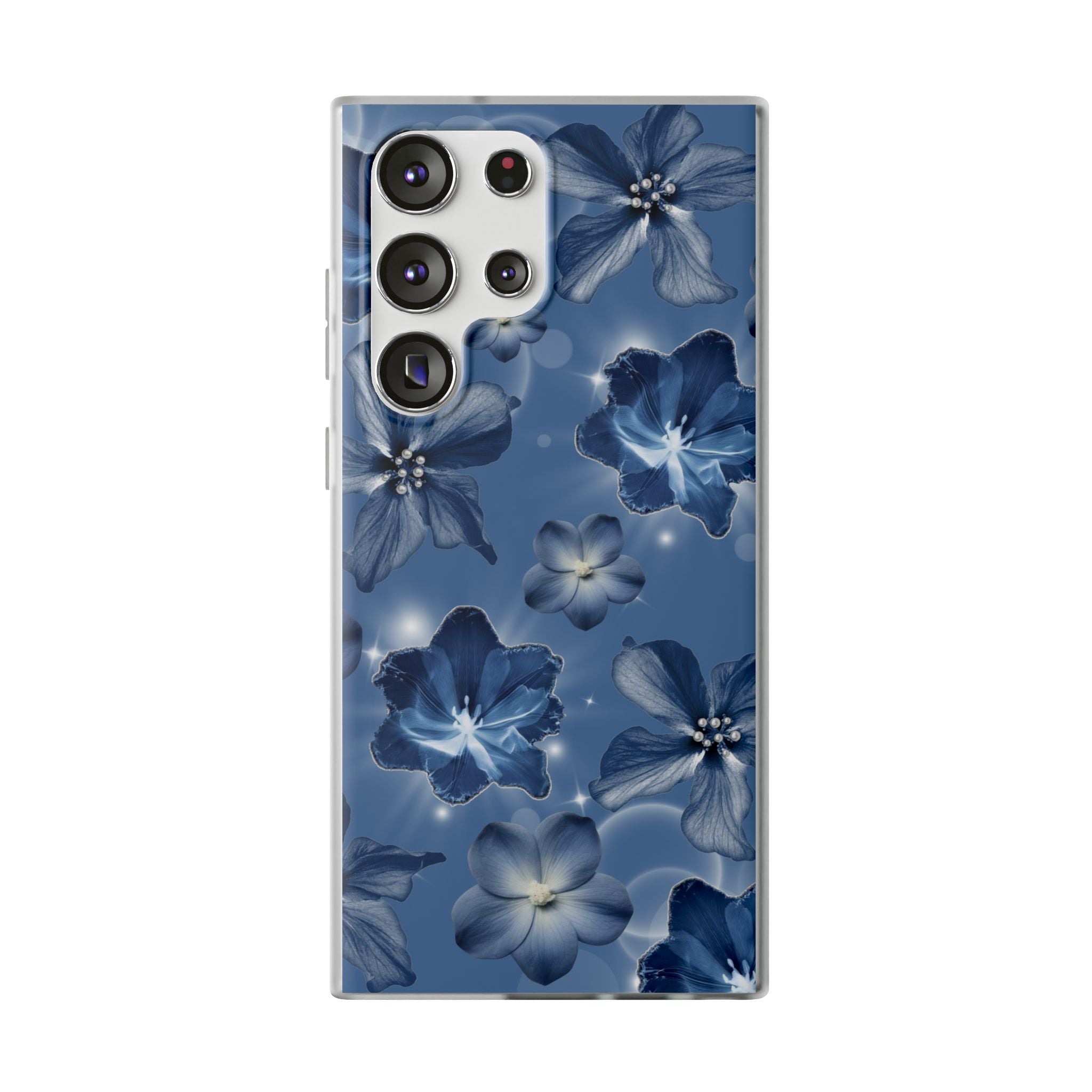 Blue Floral Phone Case — Soft Blue Blossoms Pattern for iPhone