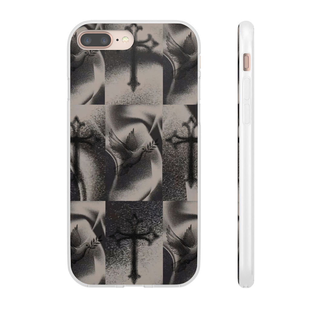 Phone Case — Dove & Cross Checkerboard Design