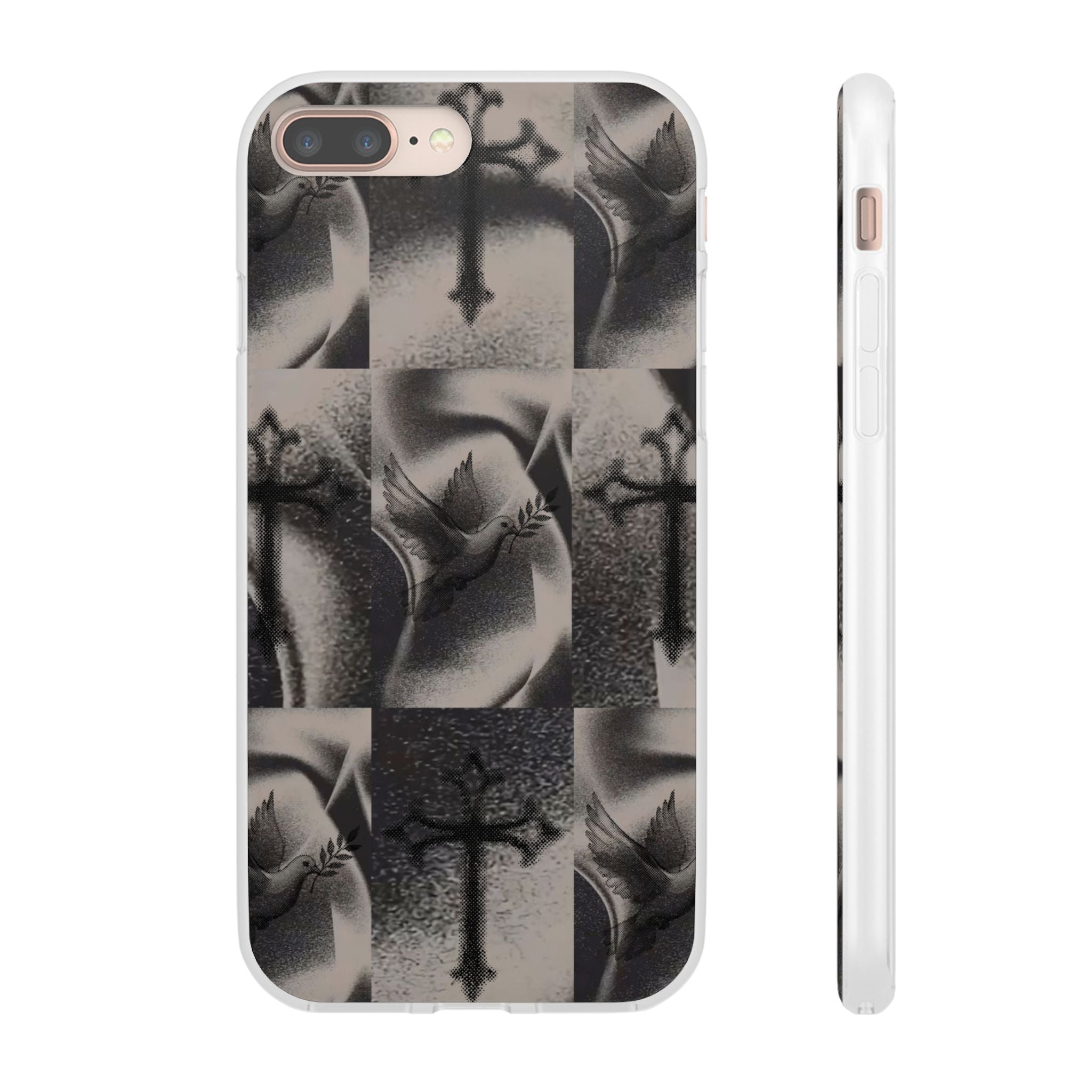 Phone Case — Dove & Cross Checkerboard Design