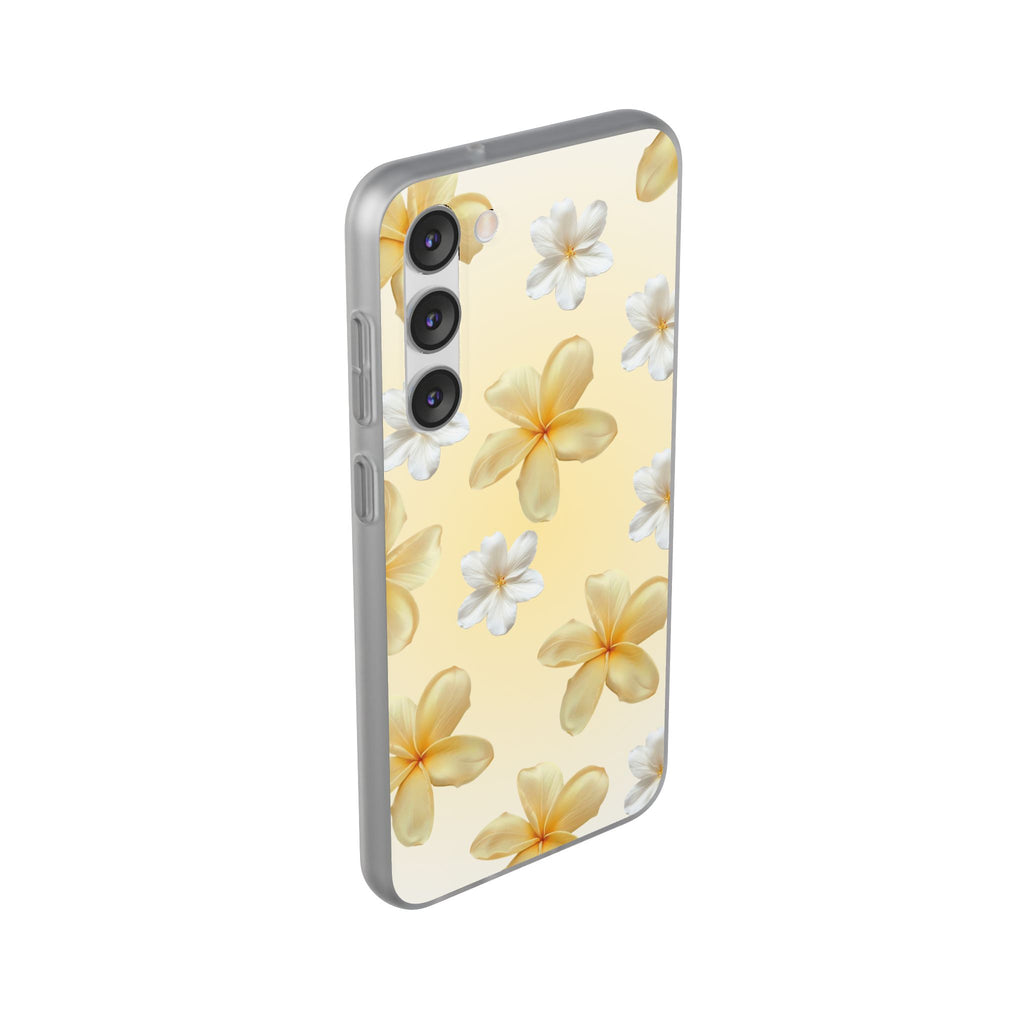 Plumeria Floral Phone Case — Yellow Tropical Flower Protective Case