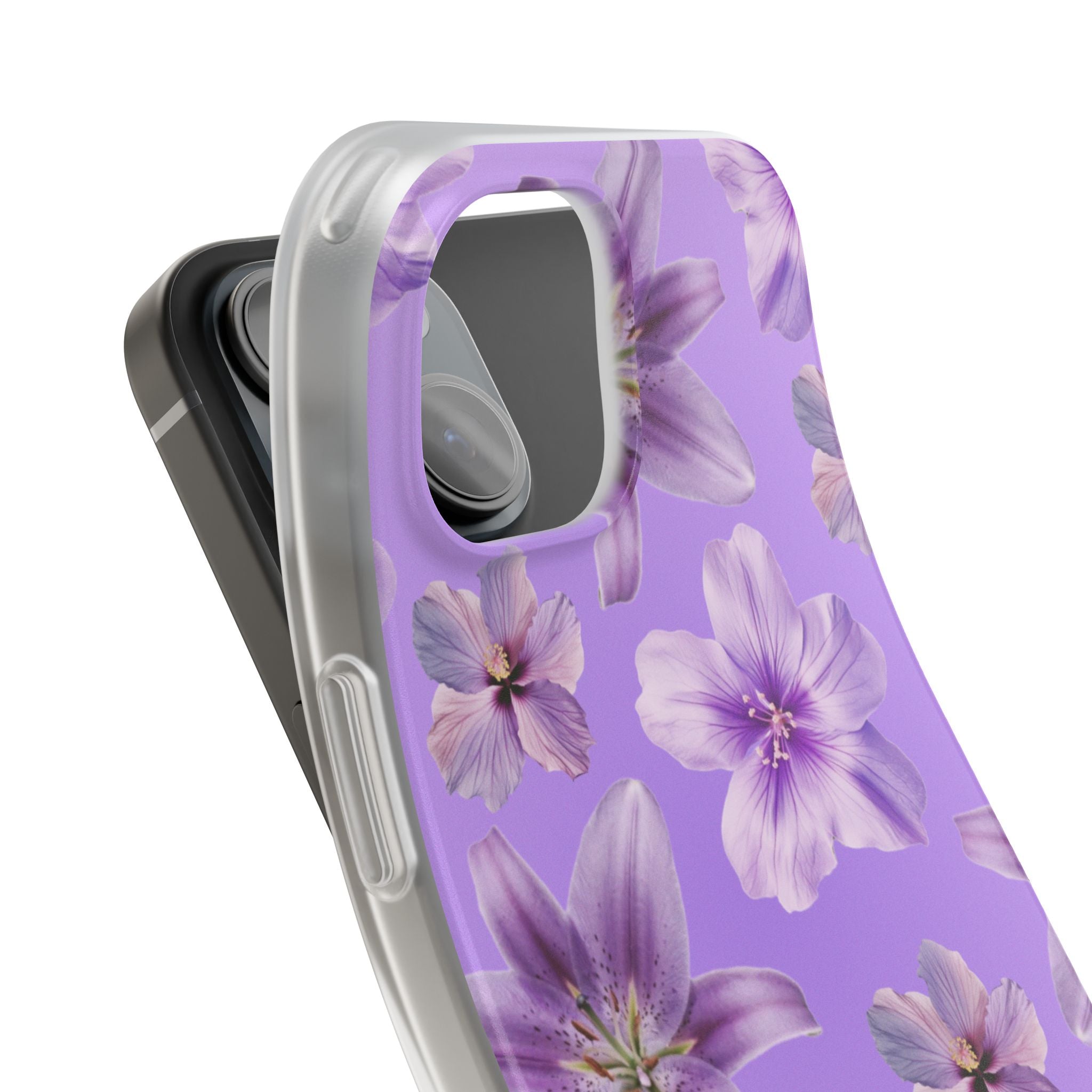 Purple Floral Phone Case — Lavender Blossom Flexi Case