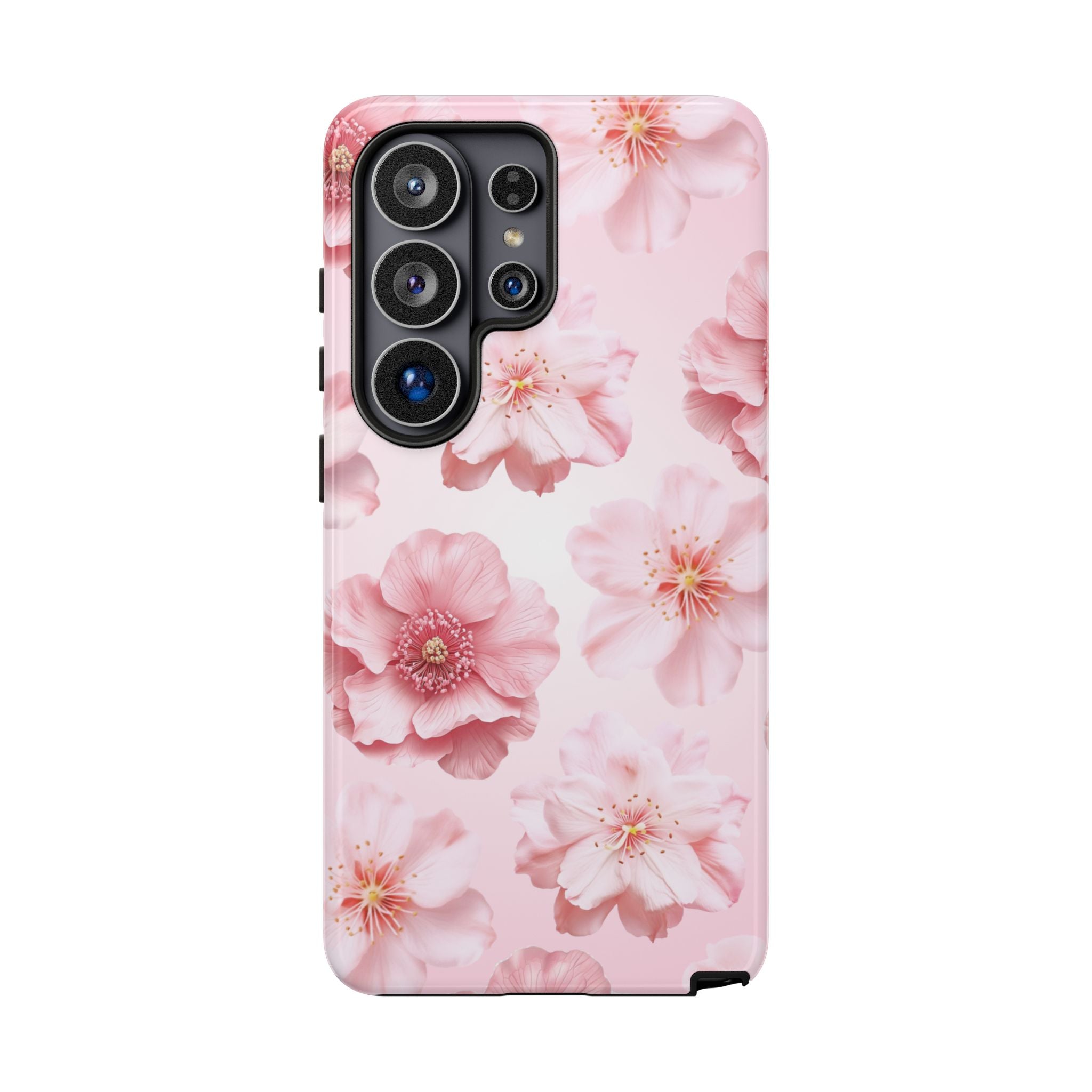 Pink Floral Tough Phone Case — Protective Sakura Blossom Design