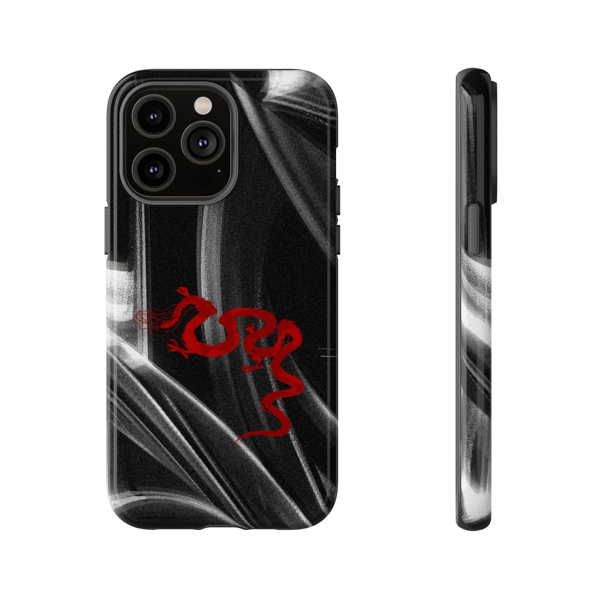 Phone Case — Black Abstract Smoke Design