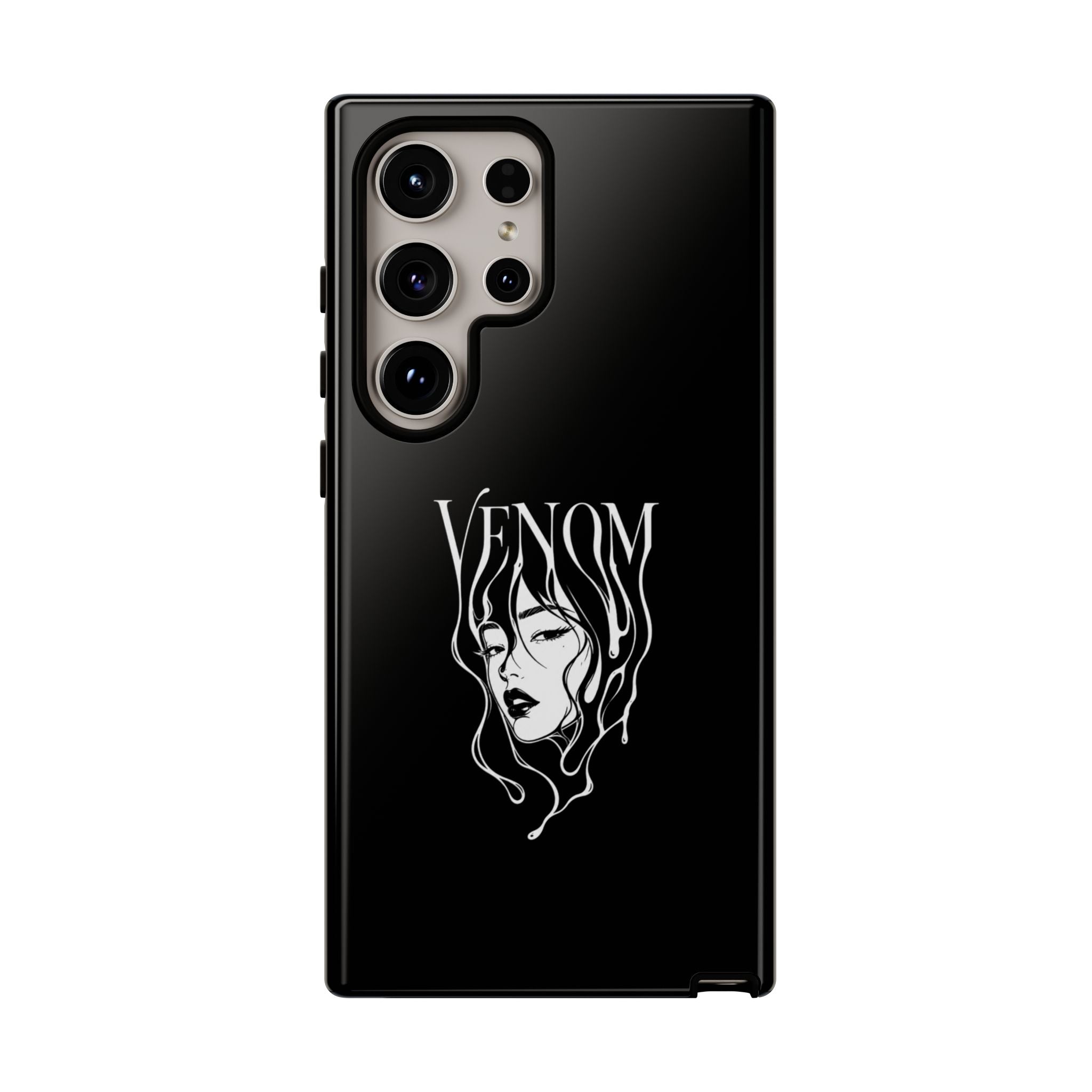 Venom Goth Phone Case — Black Protective Tough Case with Dark Femme Artwork