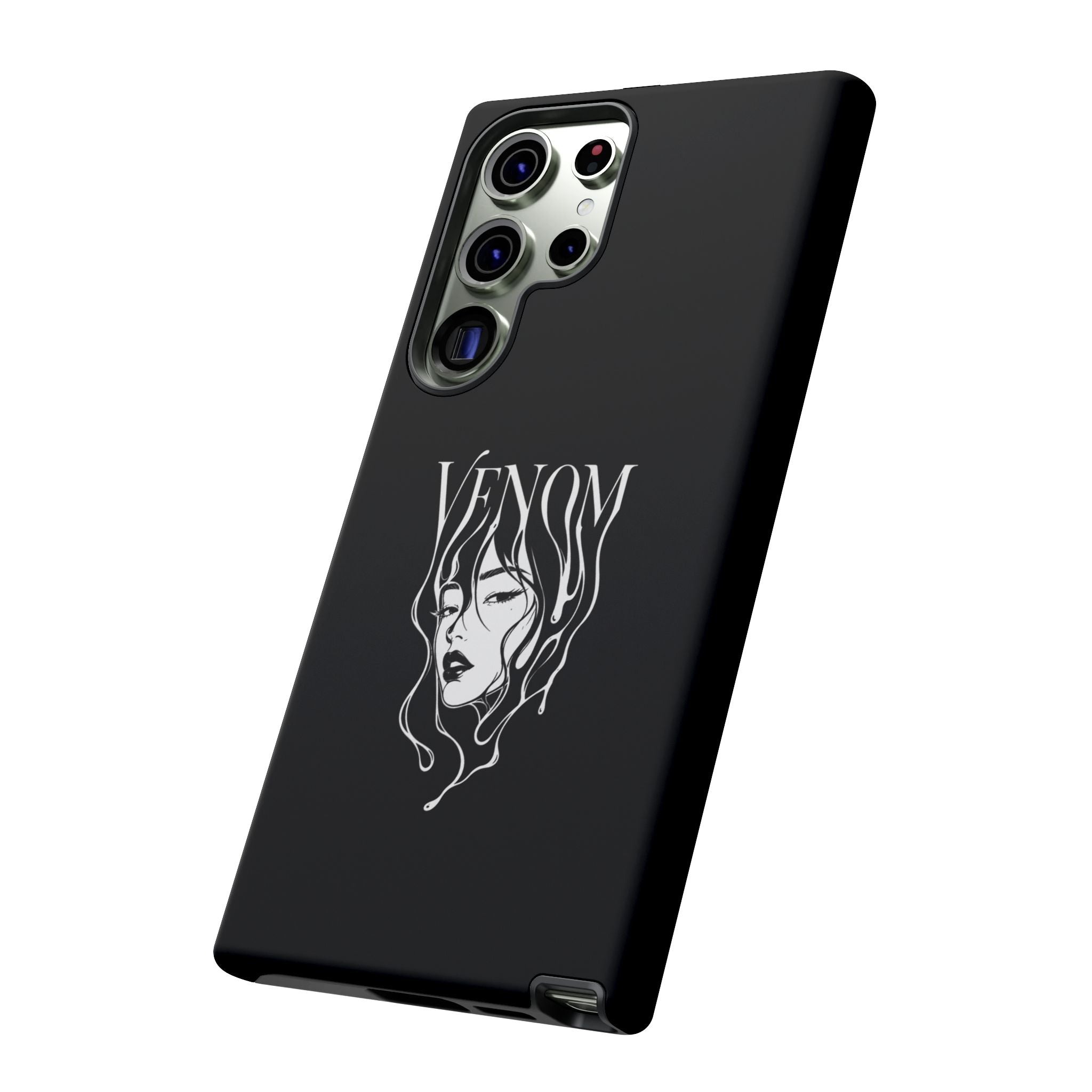 Venom Goth Phone Case — Black Protective Tough Case with Dark Femme Artwork