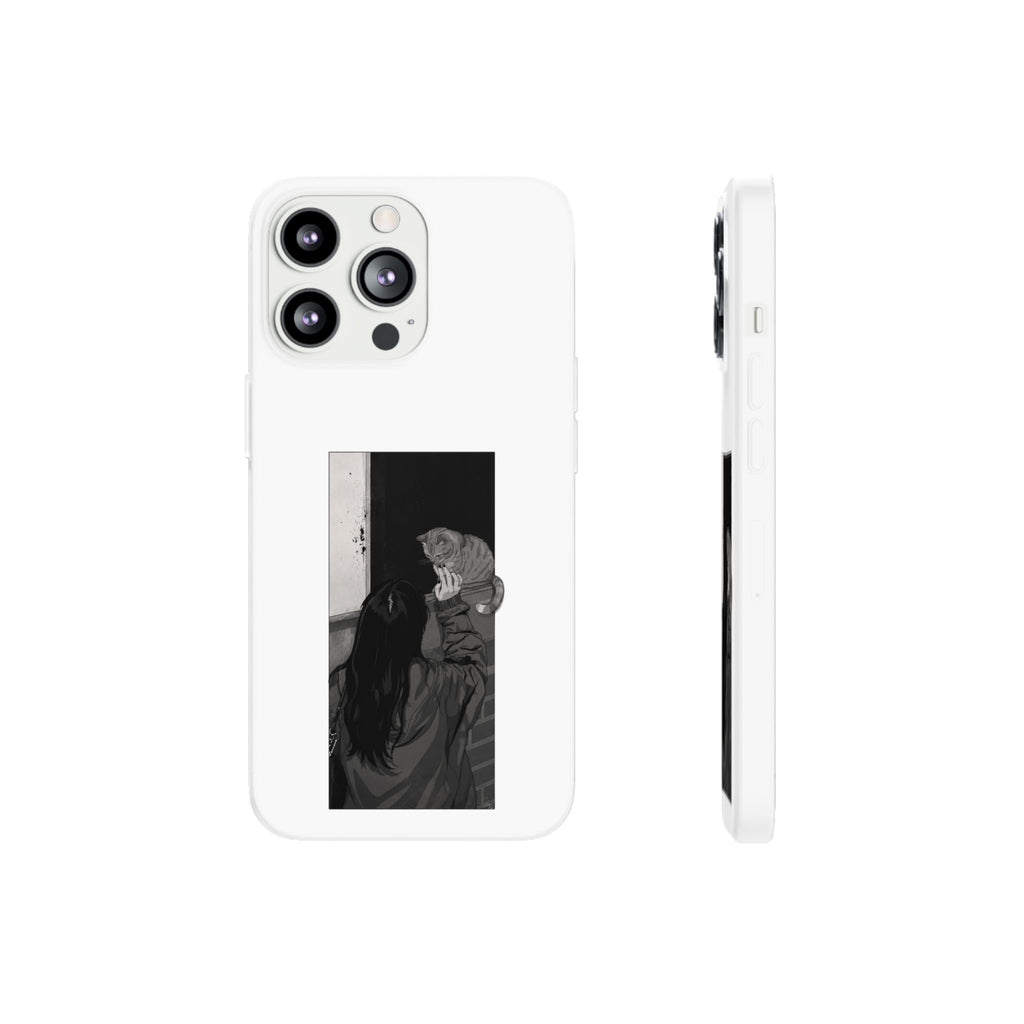 Black & White Cat Window Art Flexi Case