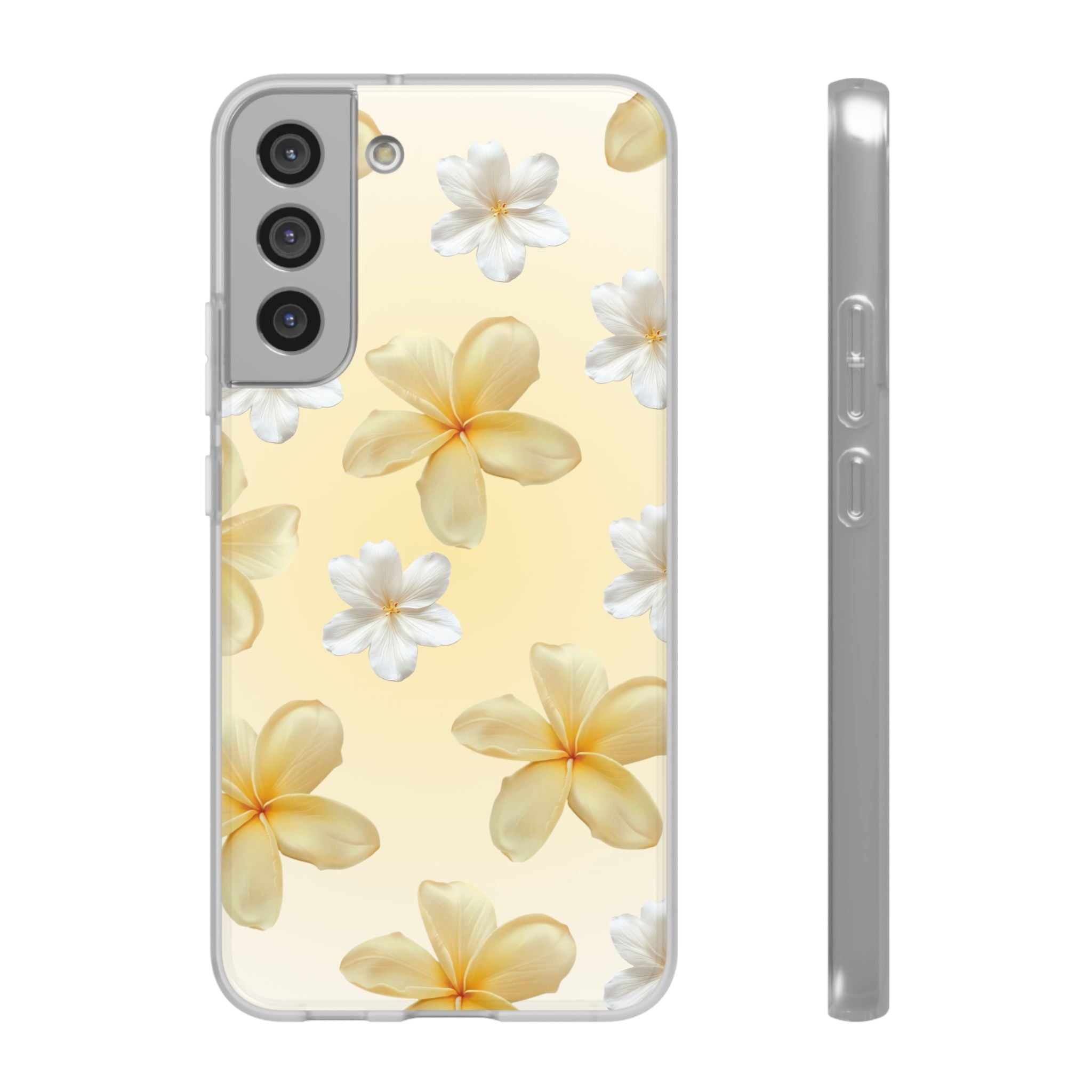 Plumeria Floral Phone Case — Yellow Tropical Flower Protective Case