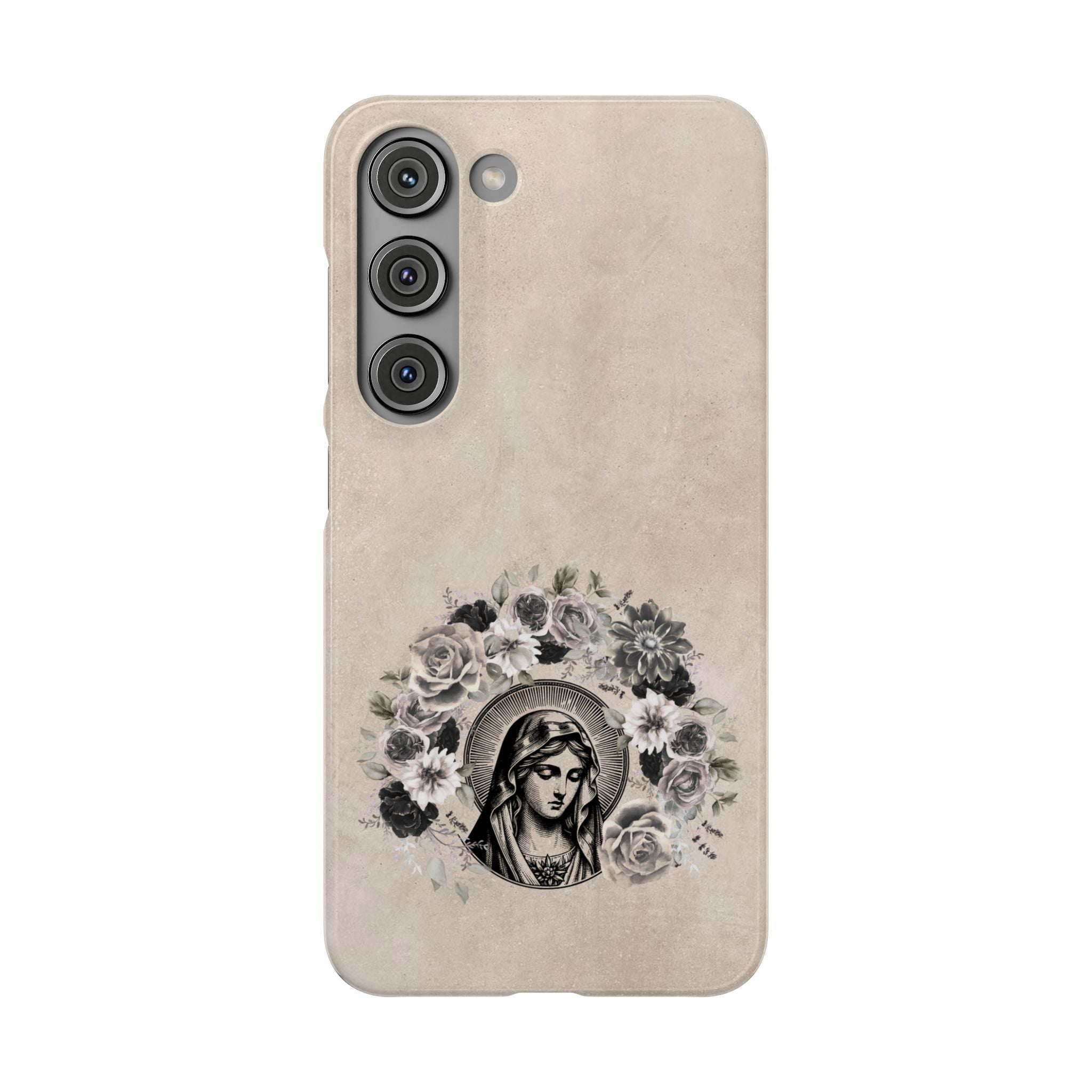 Vintage Madonna Floral Phone Case — Religious iPhone Snap Case