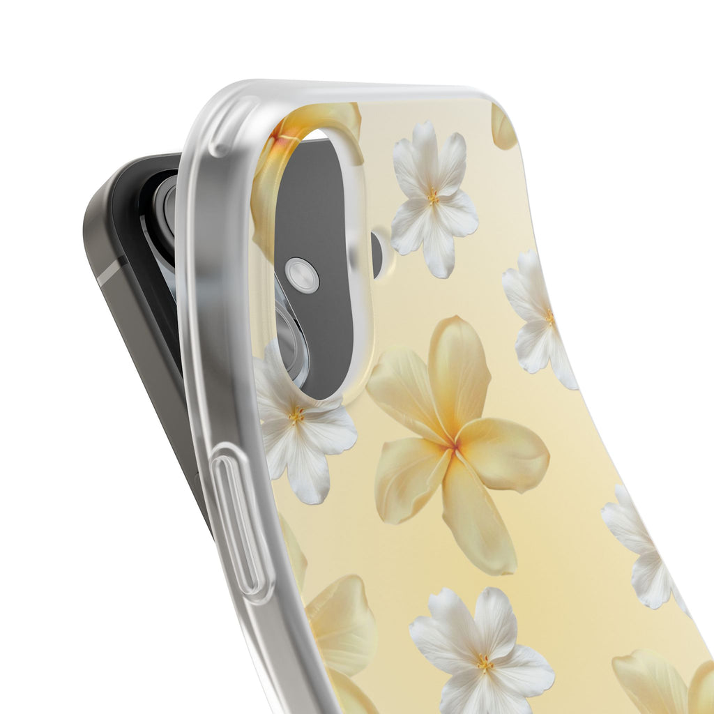 Plumeria Floral Phone Case — Yellow Tropical Flower Protective Case