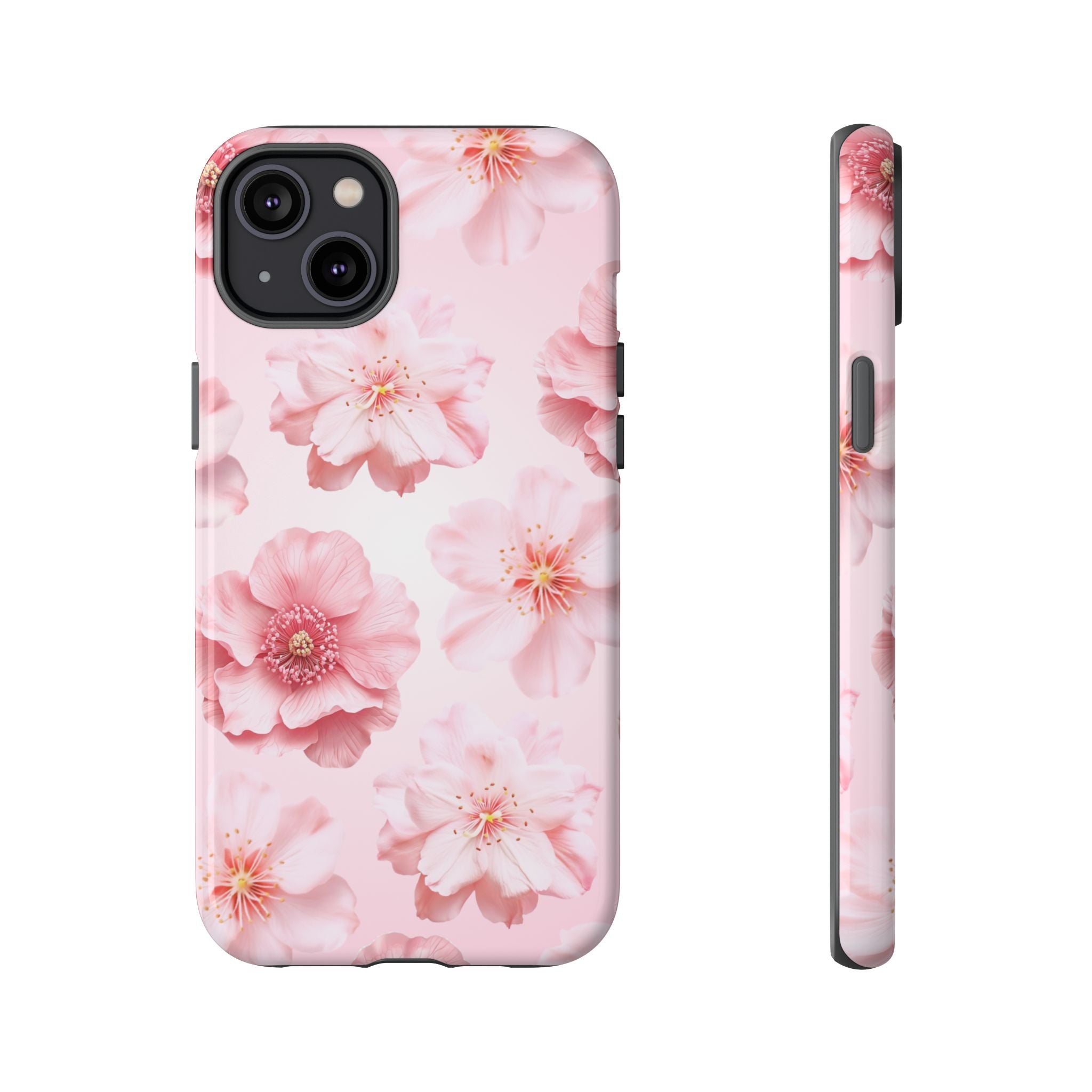 Pink Floral Tough Phone Case — Protective Sakura Blossom Design