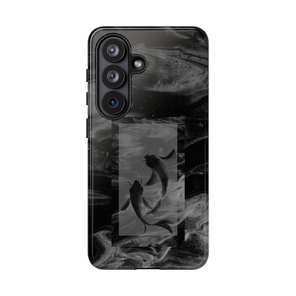 Koi Yin-Yang Marble Phone Case – Black Smoky Art Protection