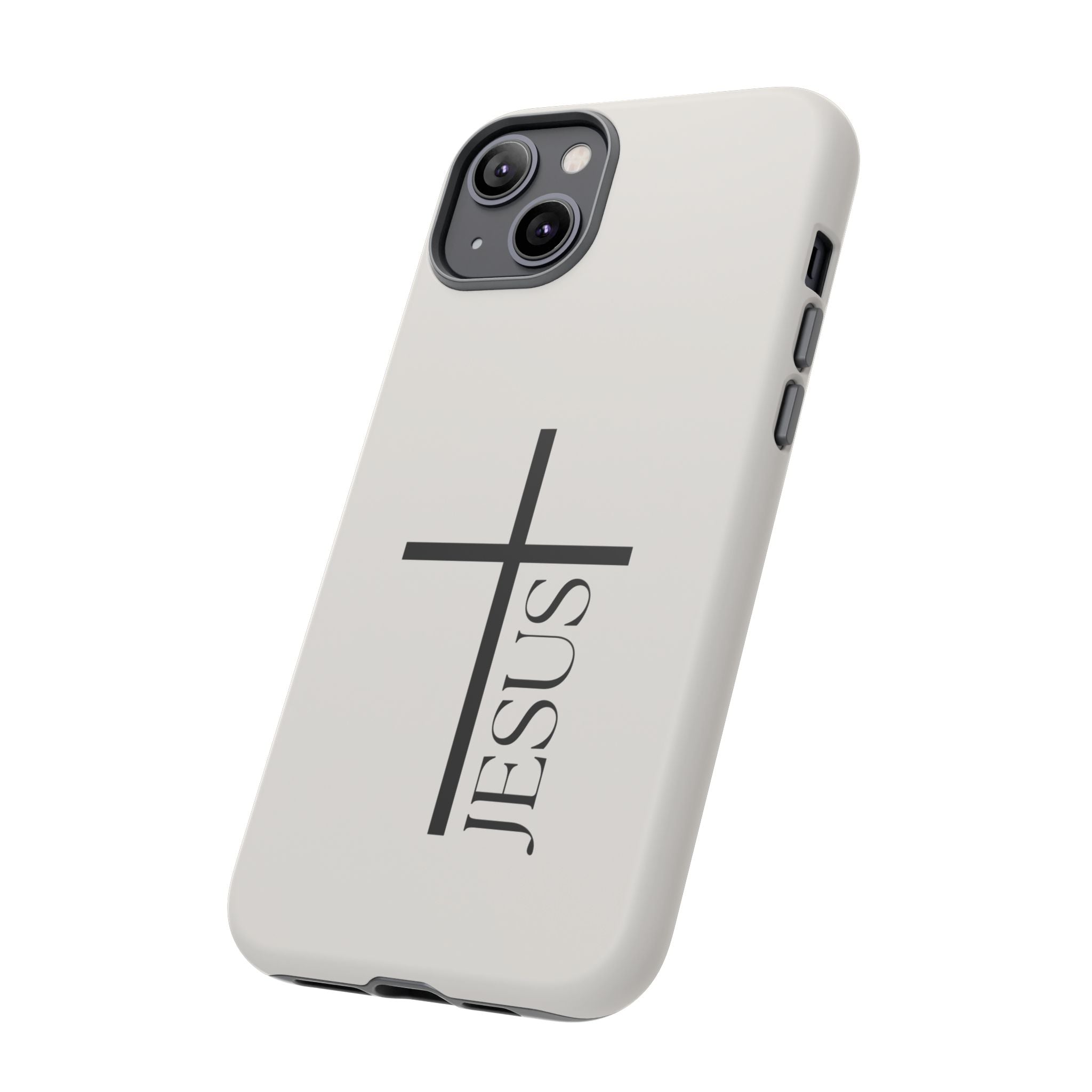 Christian Cross Phone Case - JESUS Vertical Minimalist iPhone Cover