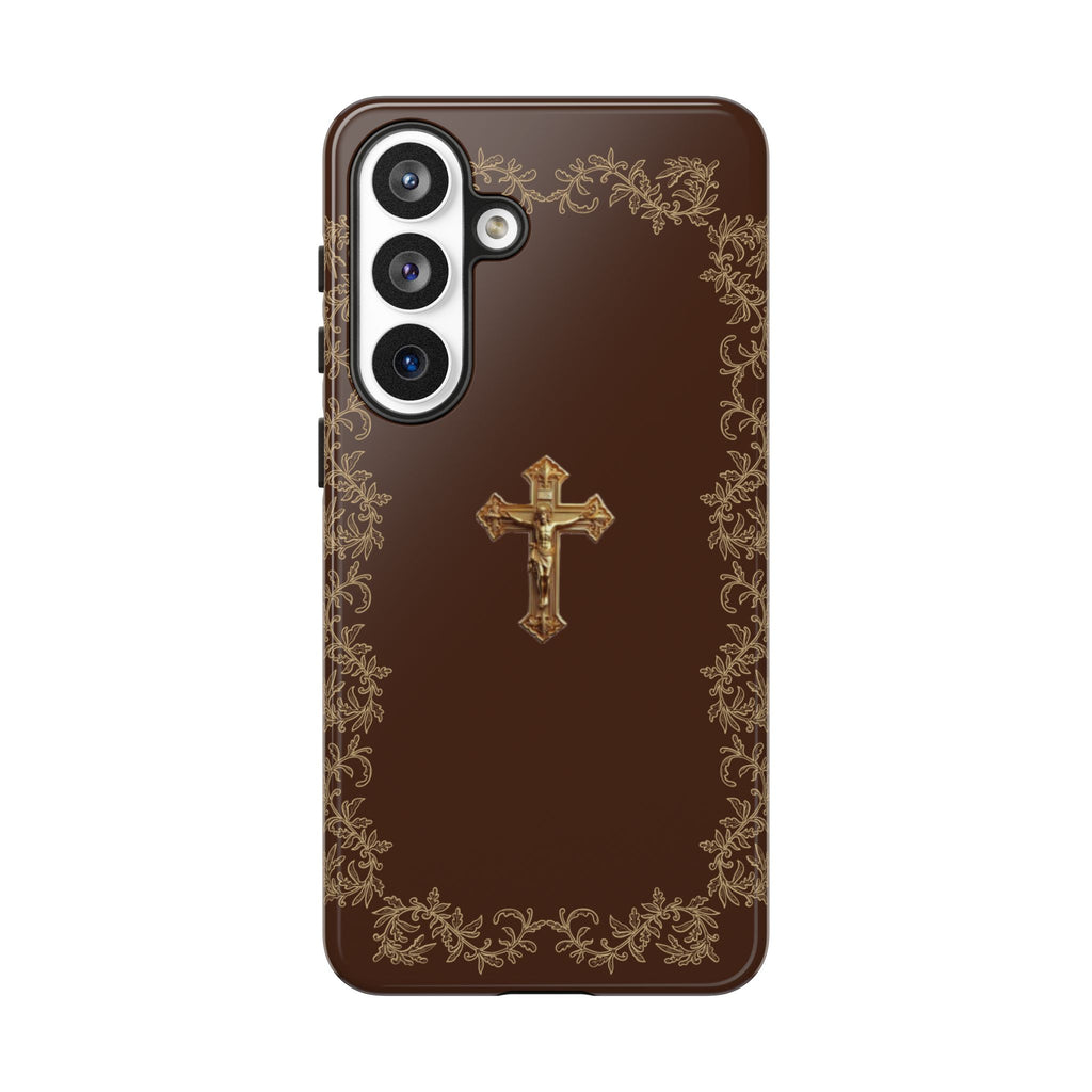 Gold Cross Bible - Christian Tough Phone Case