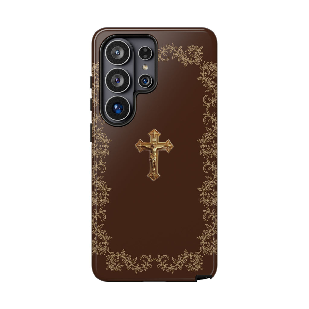 Gold Cross Bible - Christian Tough Phone Case