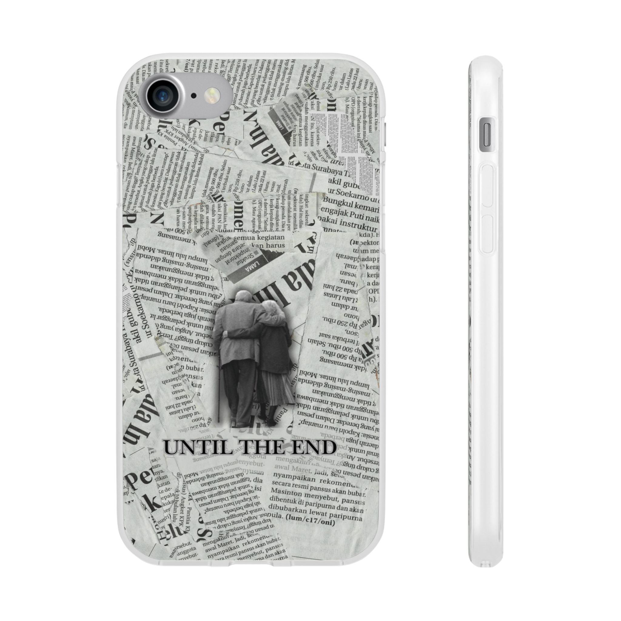 Newspaper Collage 'Until The End' Phone Case - Romantic Vintage iPhone Cover