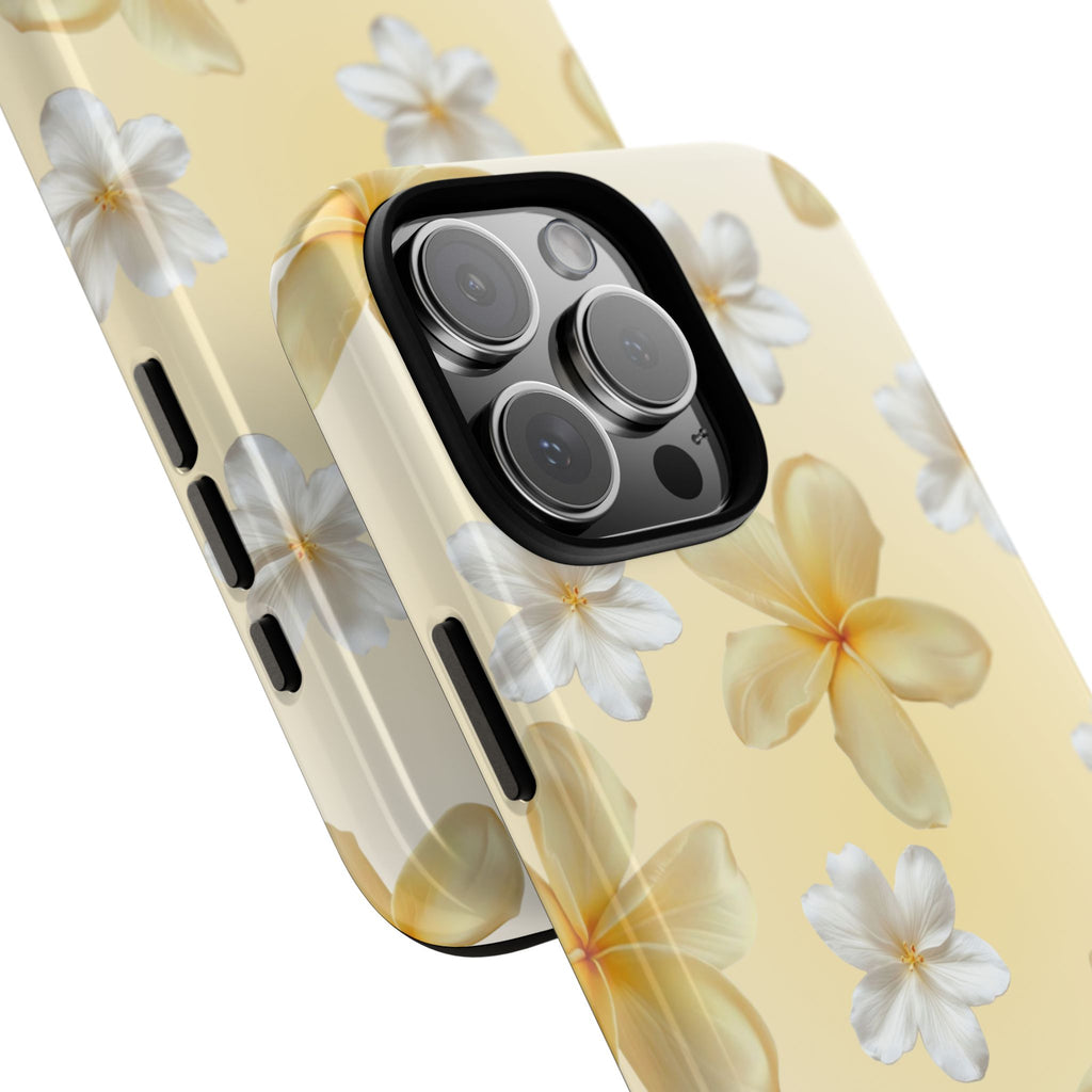 Plumeria Floral Tough Phone Case — Yellow Tropical Protection