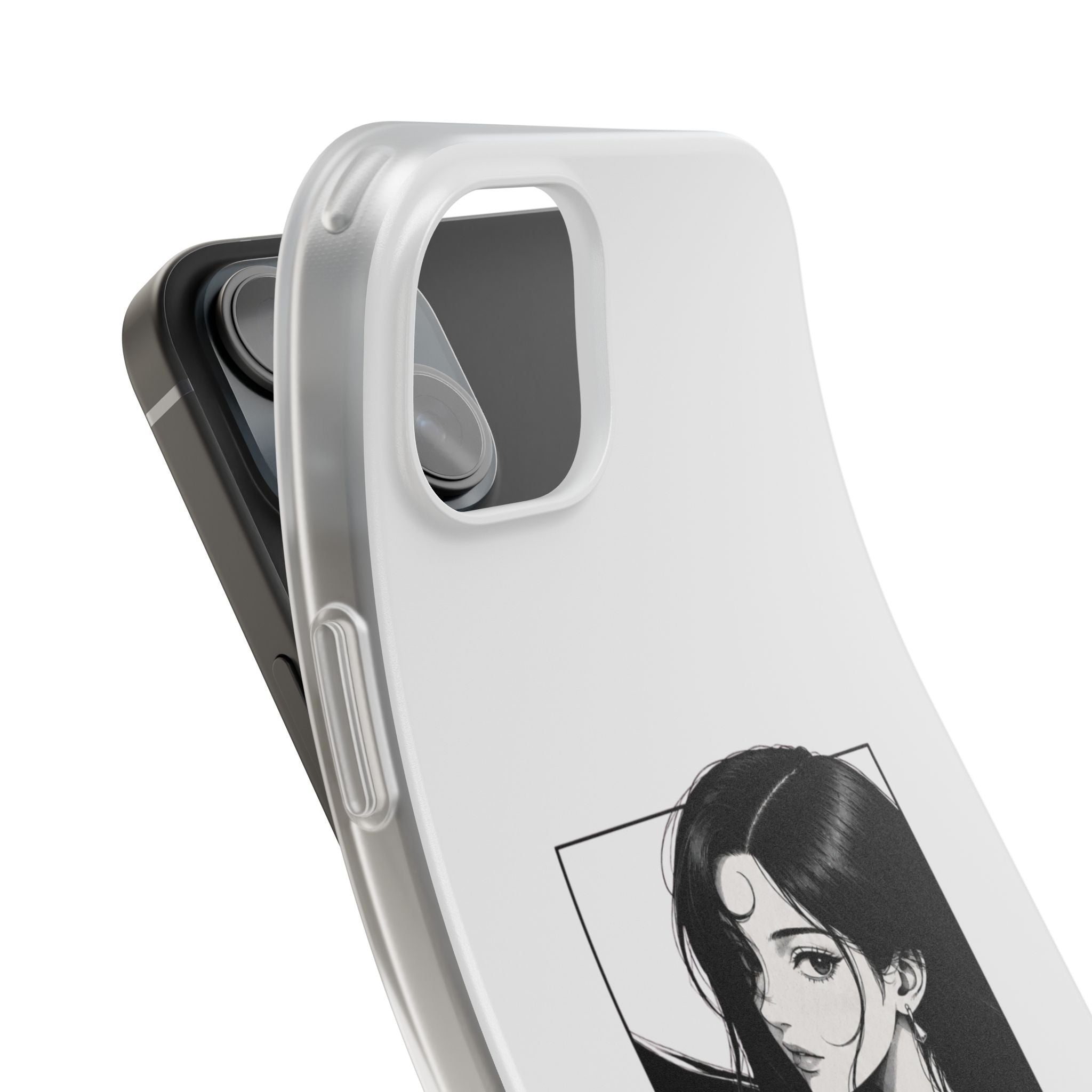 Anime Girl Noir Black Rose Illustration Flexi Case
