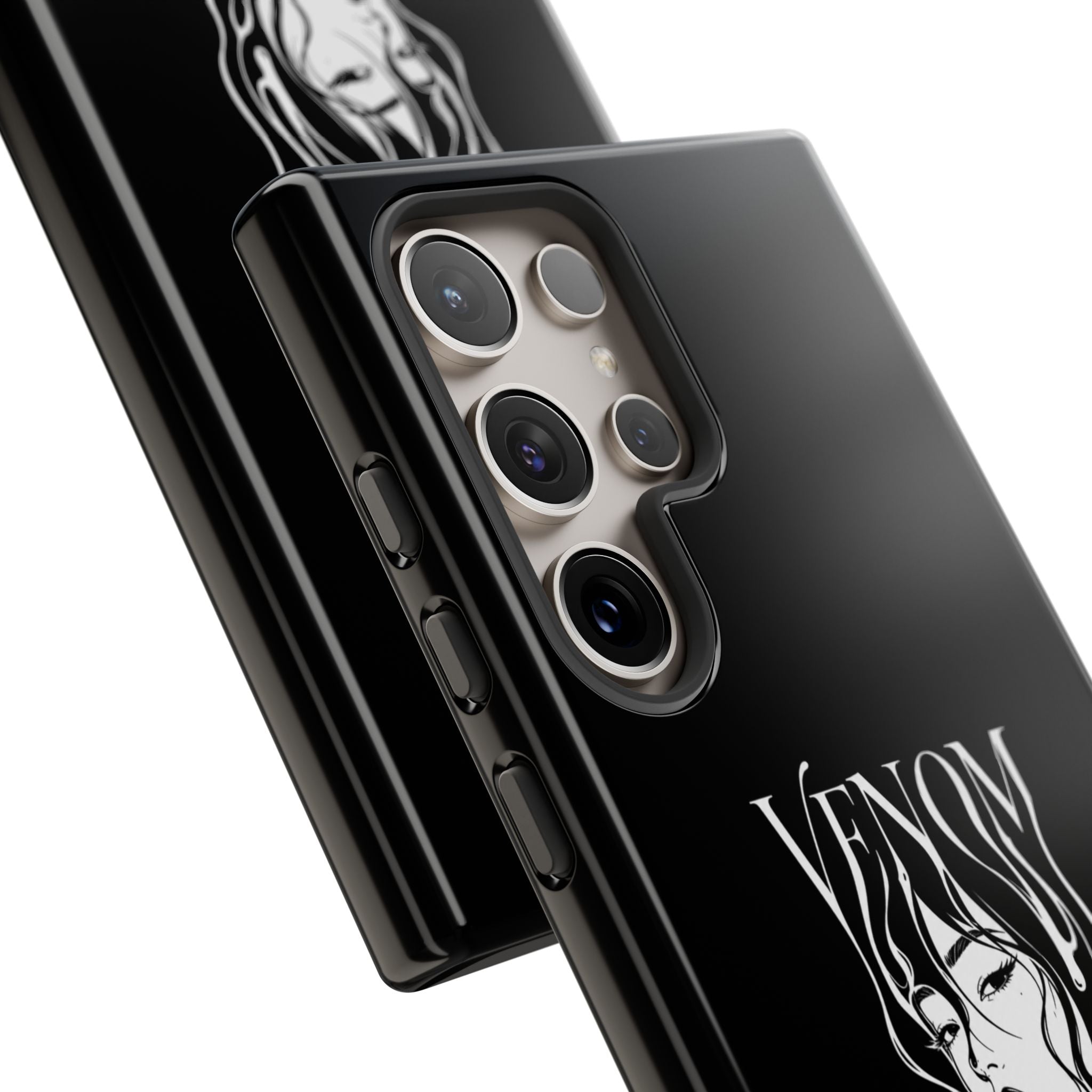 Venom Goth Phone Case — Black Protective Tough Case with Dark Femme Artwork