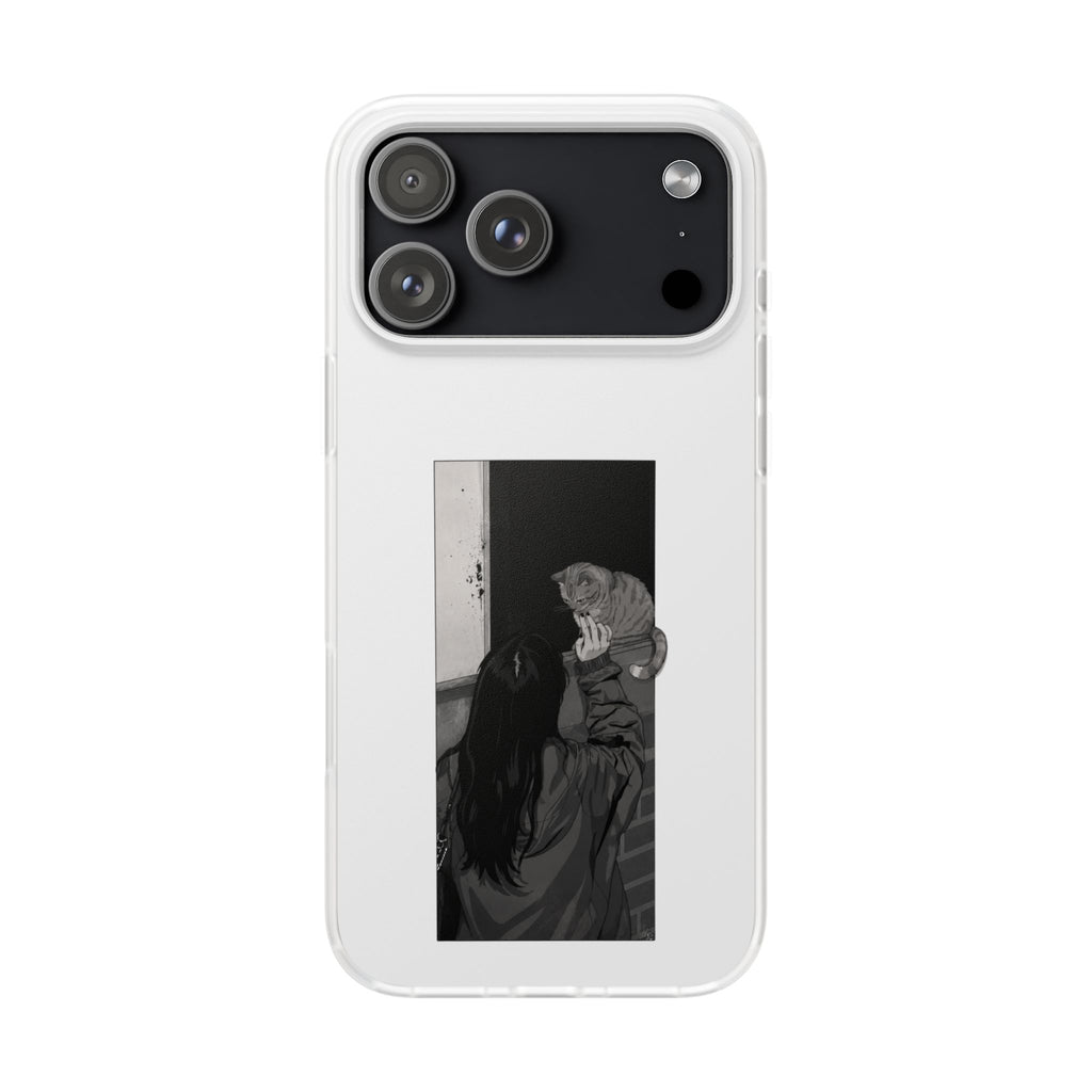 Black & White Cat Window Art Flexi Case