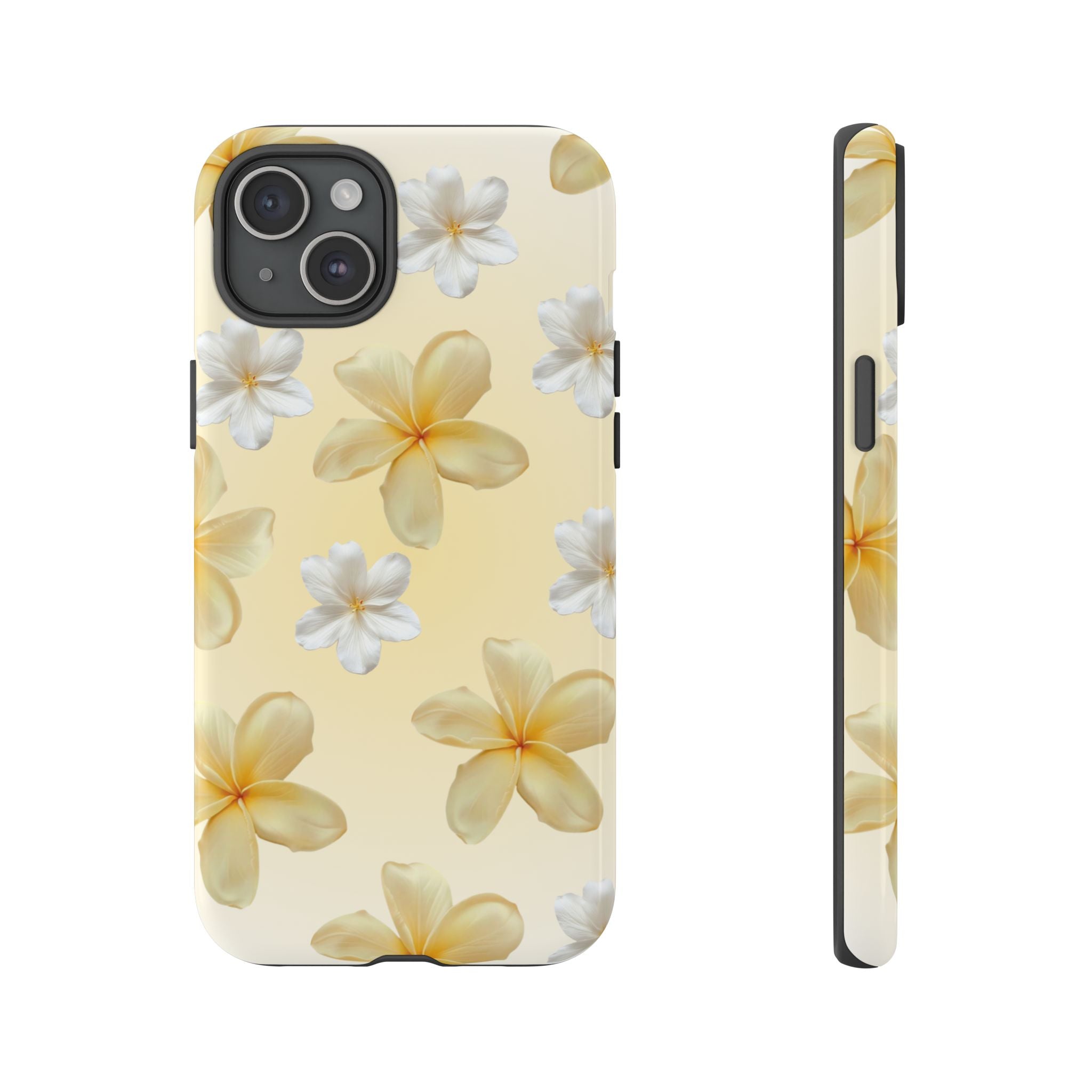 Plumeria Floral Tough Phone Case — Yellow Tropical Protection