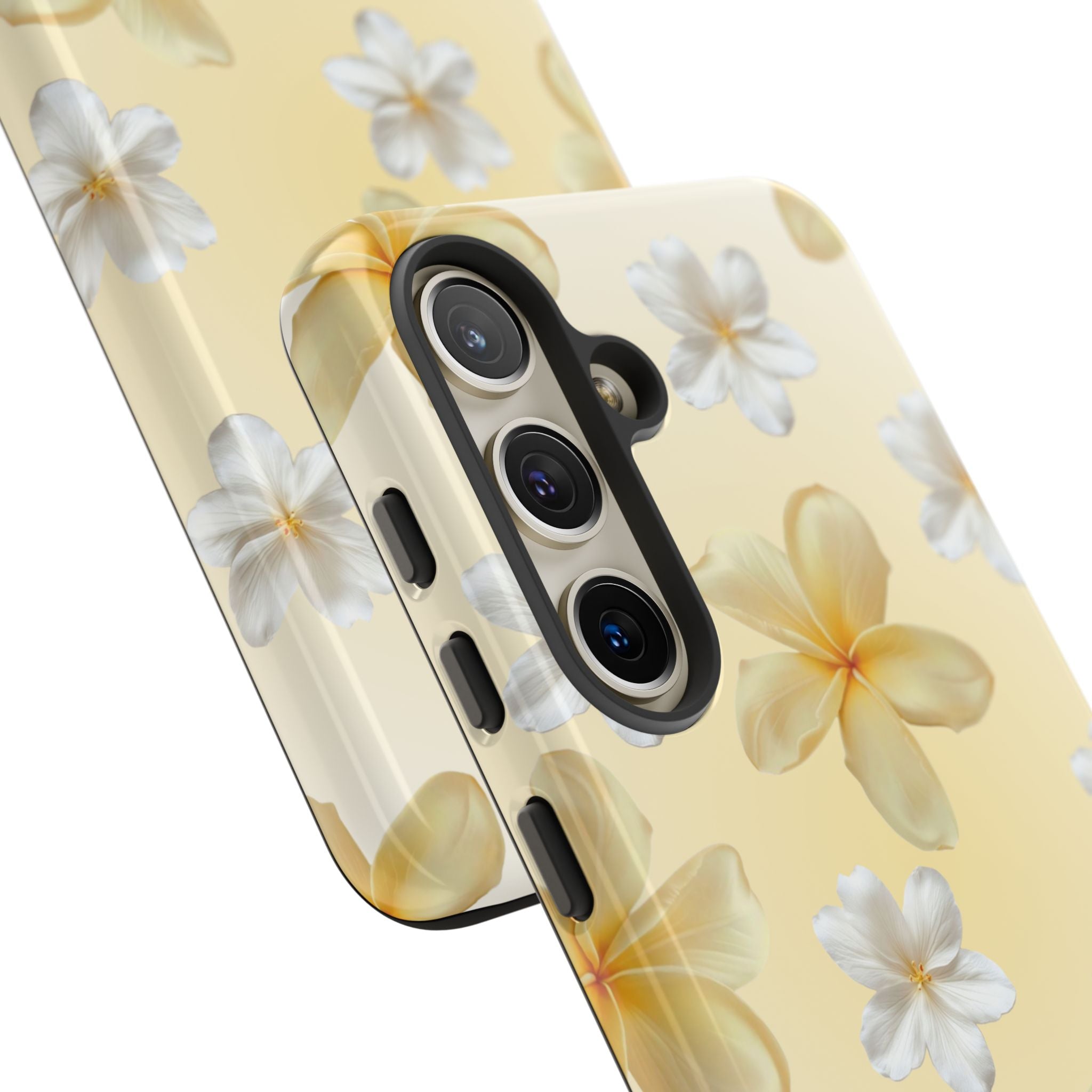 Plumeria Floral Tough Phone Case — Yellow Tropical Protection