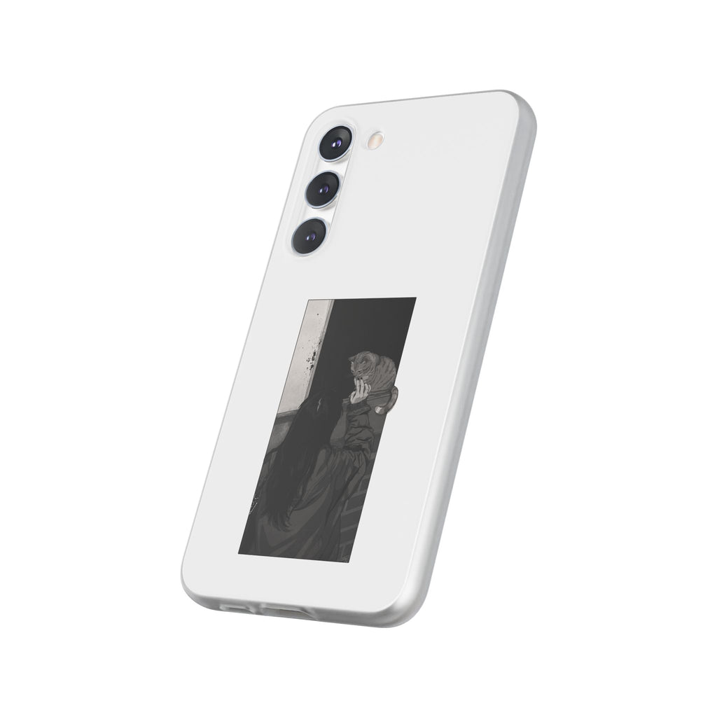 Black & White Cat Window Art Flexi Case