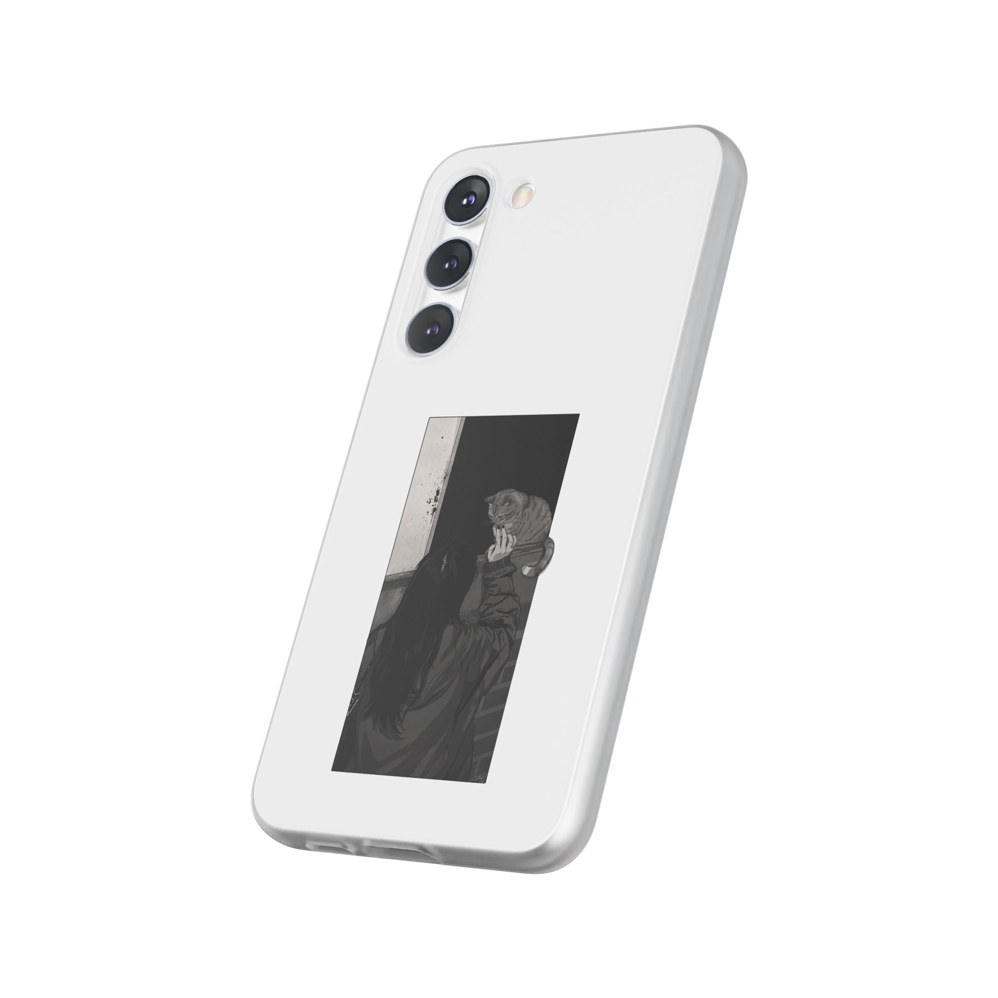 Black & White Cat Window Art Flexi Case