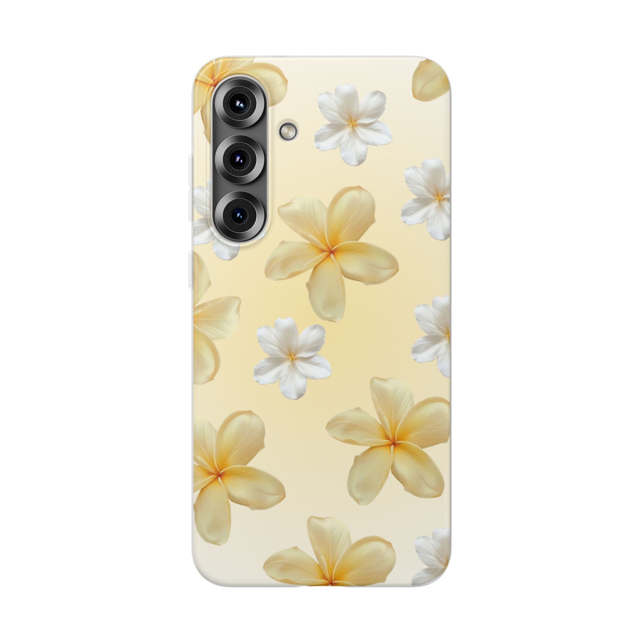 Plumeria Floral Phone Case — Yellow Tropical Flower Protective Case
