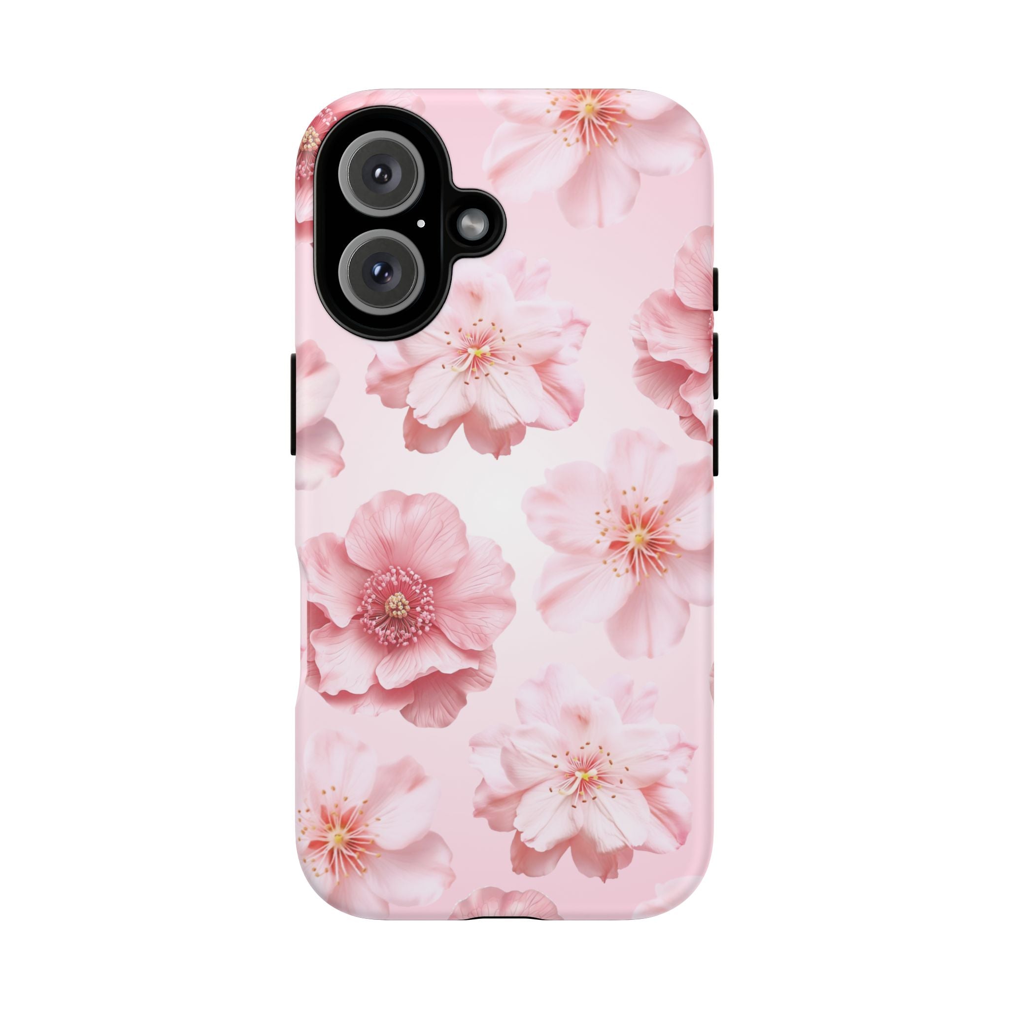 Pink Floral Tough Phone Case — Protective Sakura Blossom Design