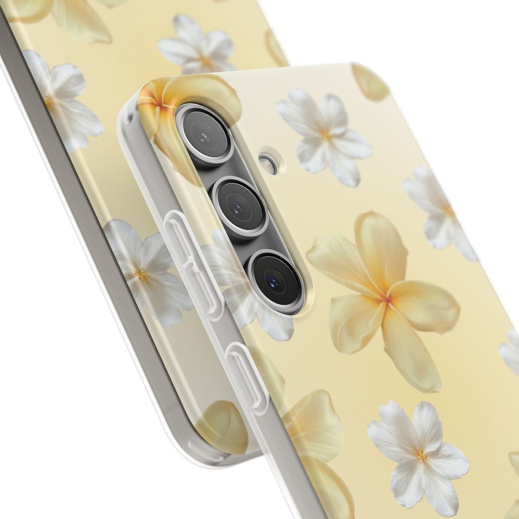 Plumeria Floral Phone Case — Yellow Tropical Flower Protective Case