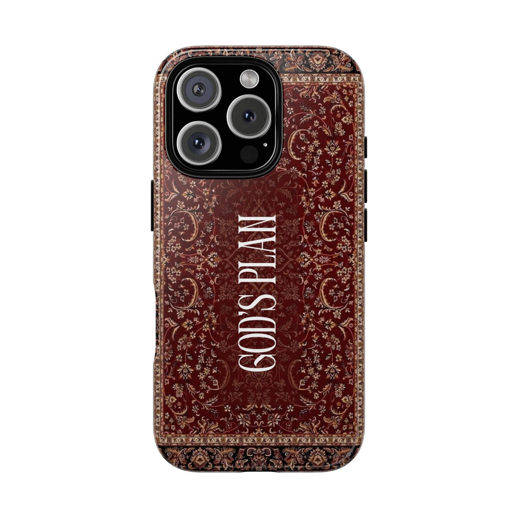God's Plan — Vintage Tapestry Christian Tough Phone Case | Boho Faith Cover